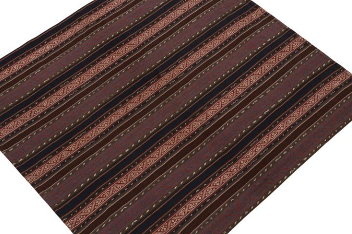 1950s Vintage Persian Jajim Kilim in Red, Blue & Brown Patterns by Rug & Kilim