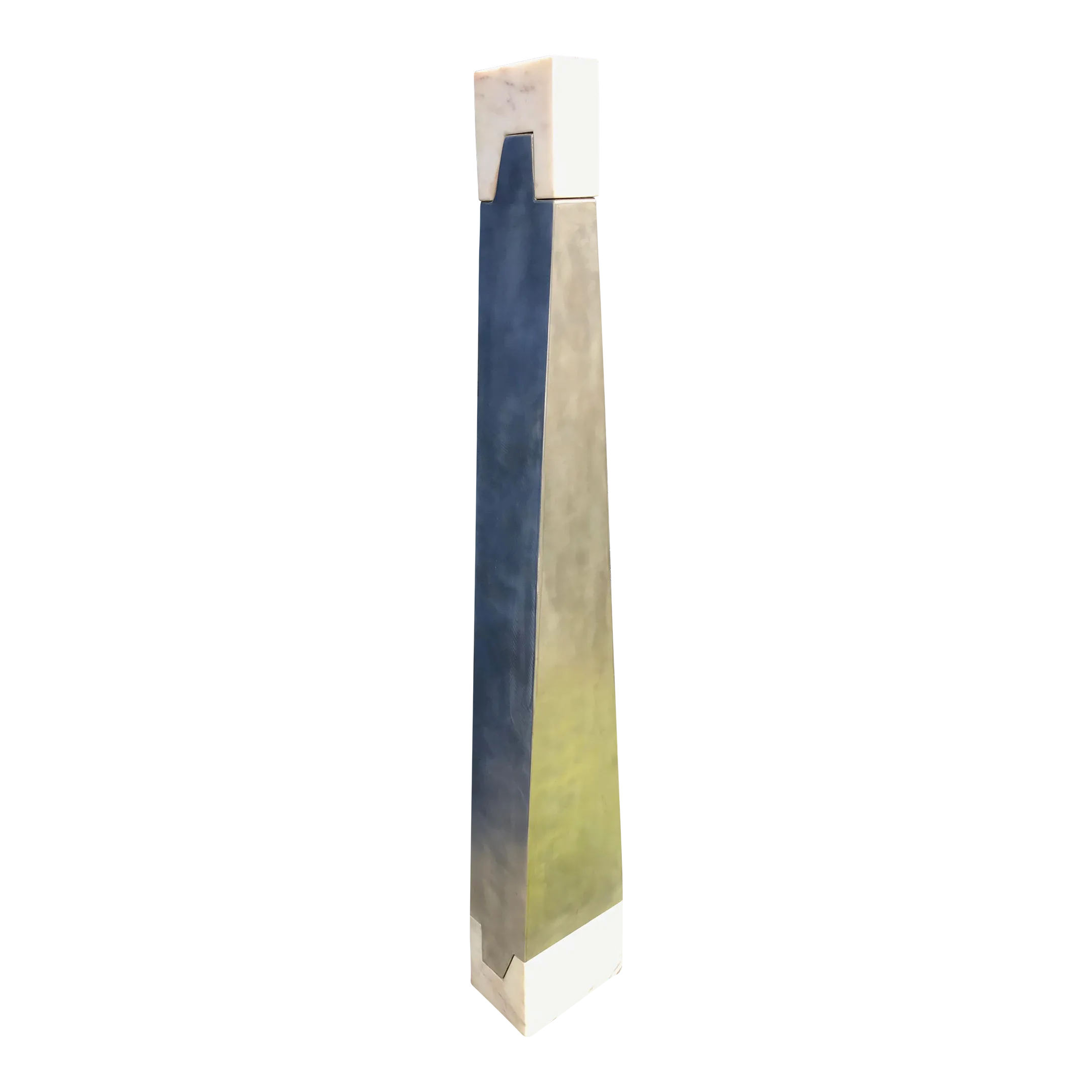 1970s Modern Sculpture in Steel and Marble by Virginio Ferarri
