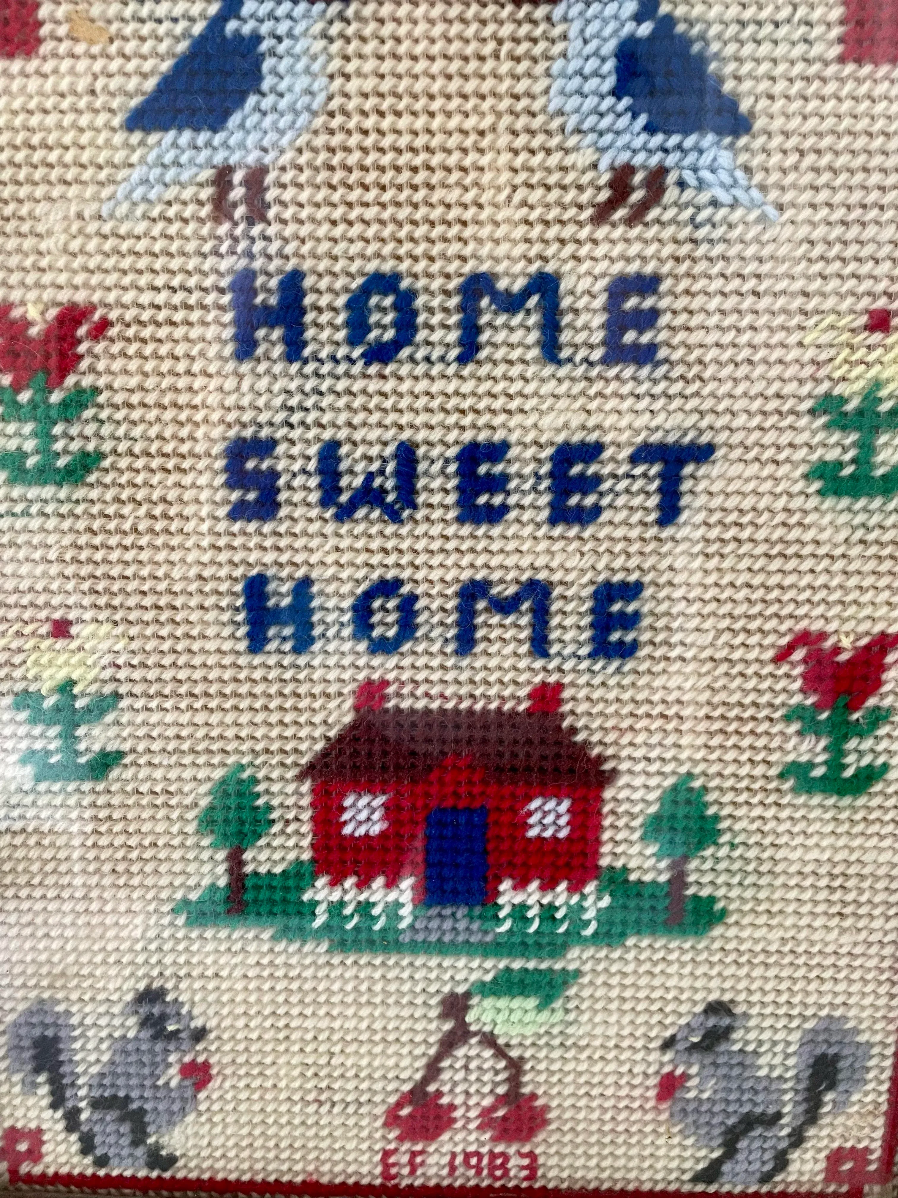 Vintage Framed Cross Stitch Sampler Art Home Sweet Home TG3 – Everyday  Ephemera, image size:3024x4032