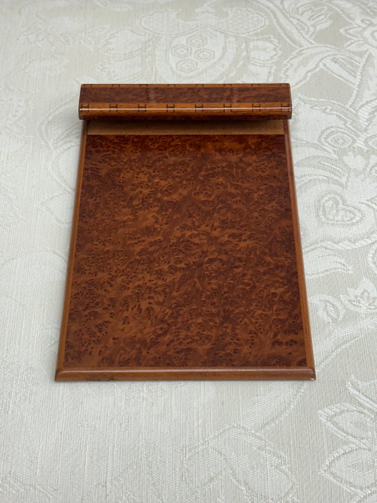 ◎ 希少 HERMES メモホルダー ウッド エルメス Vintage Hermes Lacquered Burlwood Notepad Holder | Chairish
