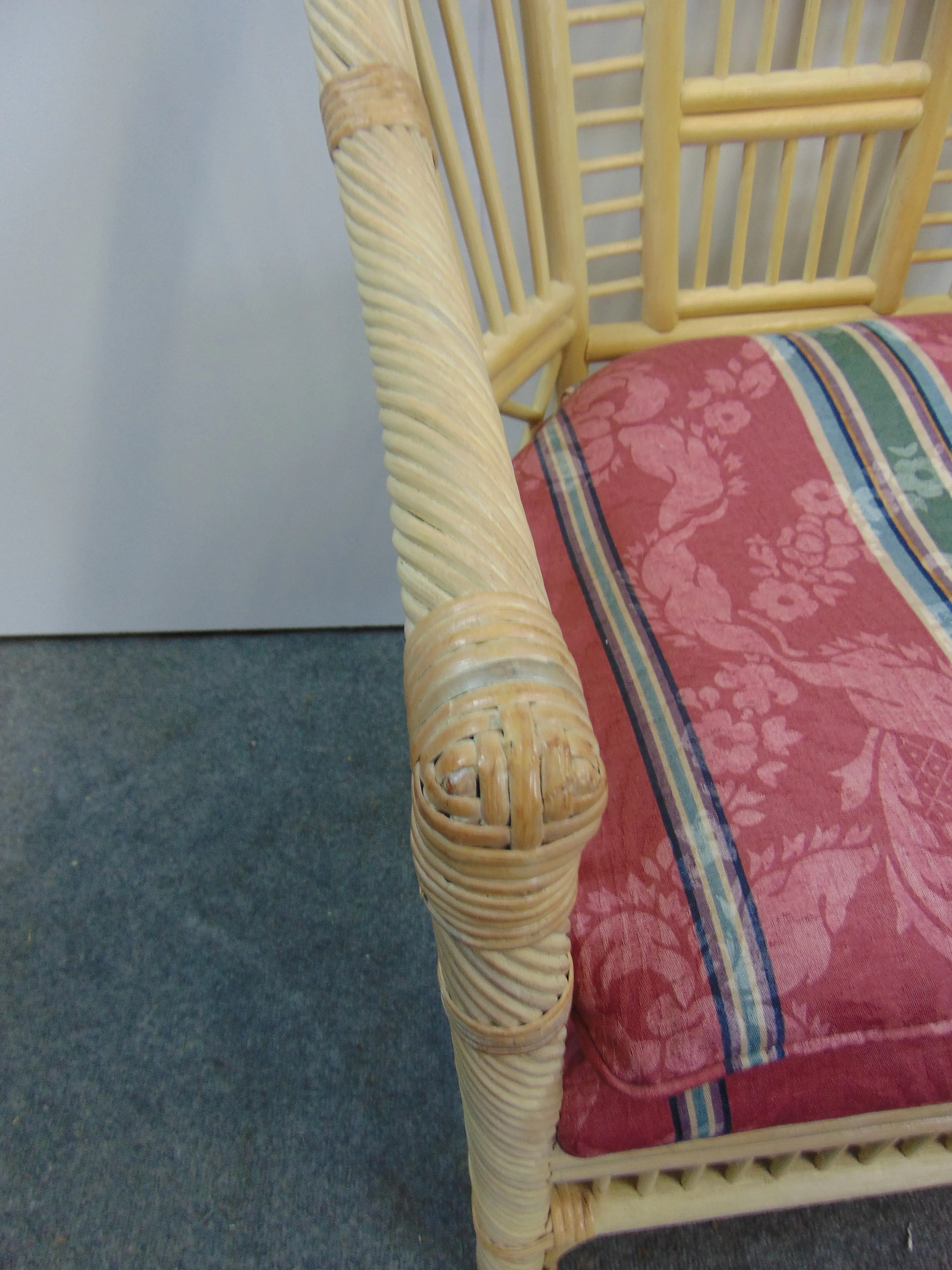 Andre Originals Chinoiserie Style Rattan Chairs - a Pair