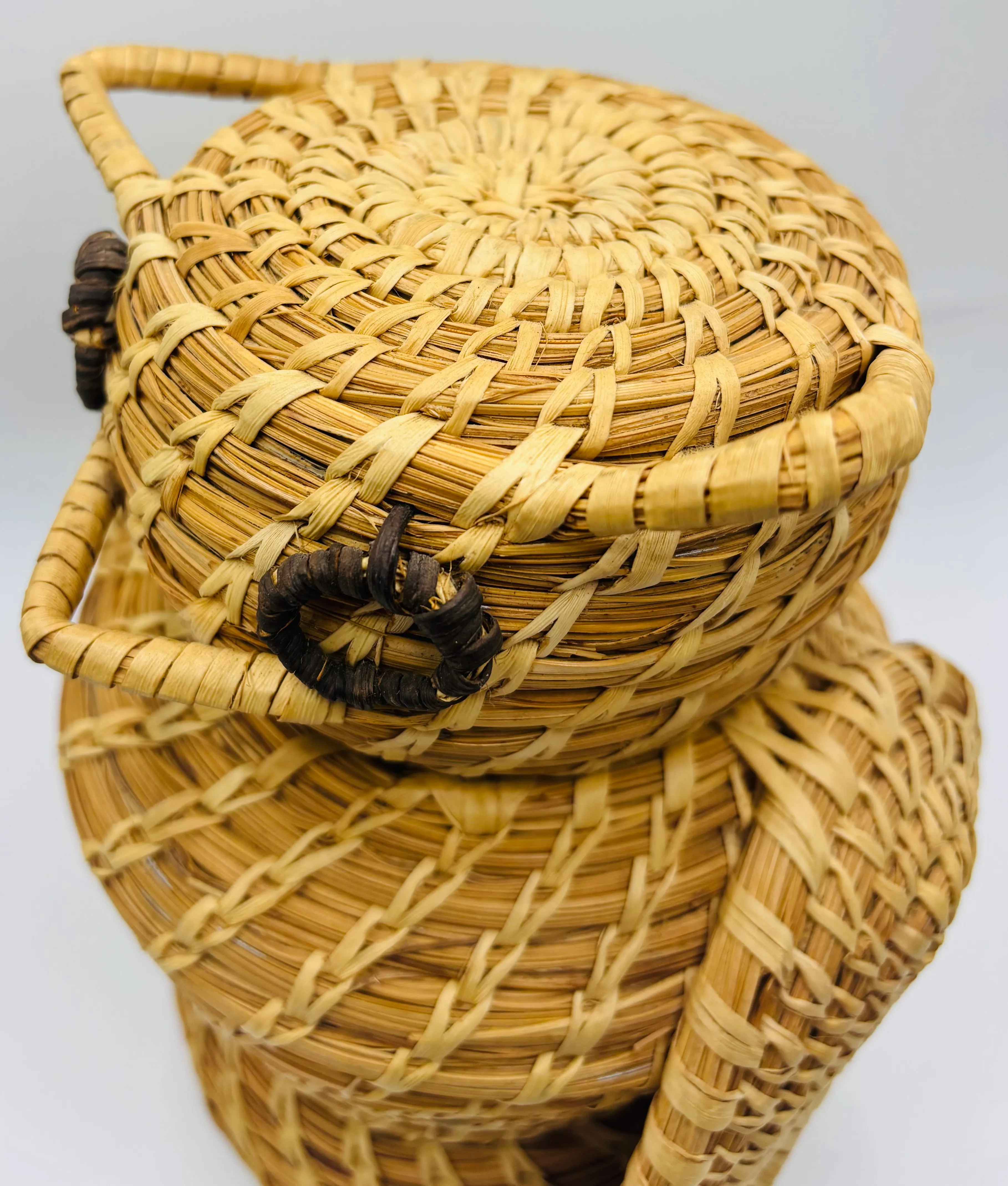 Vintage 1950s Papago Basketry Owl Basket