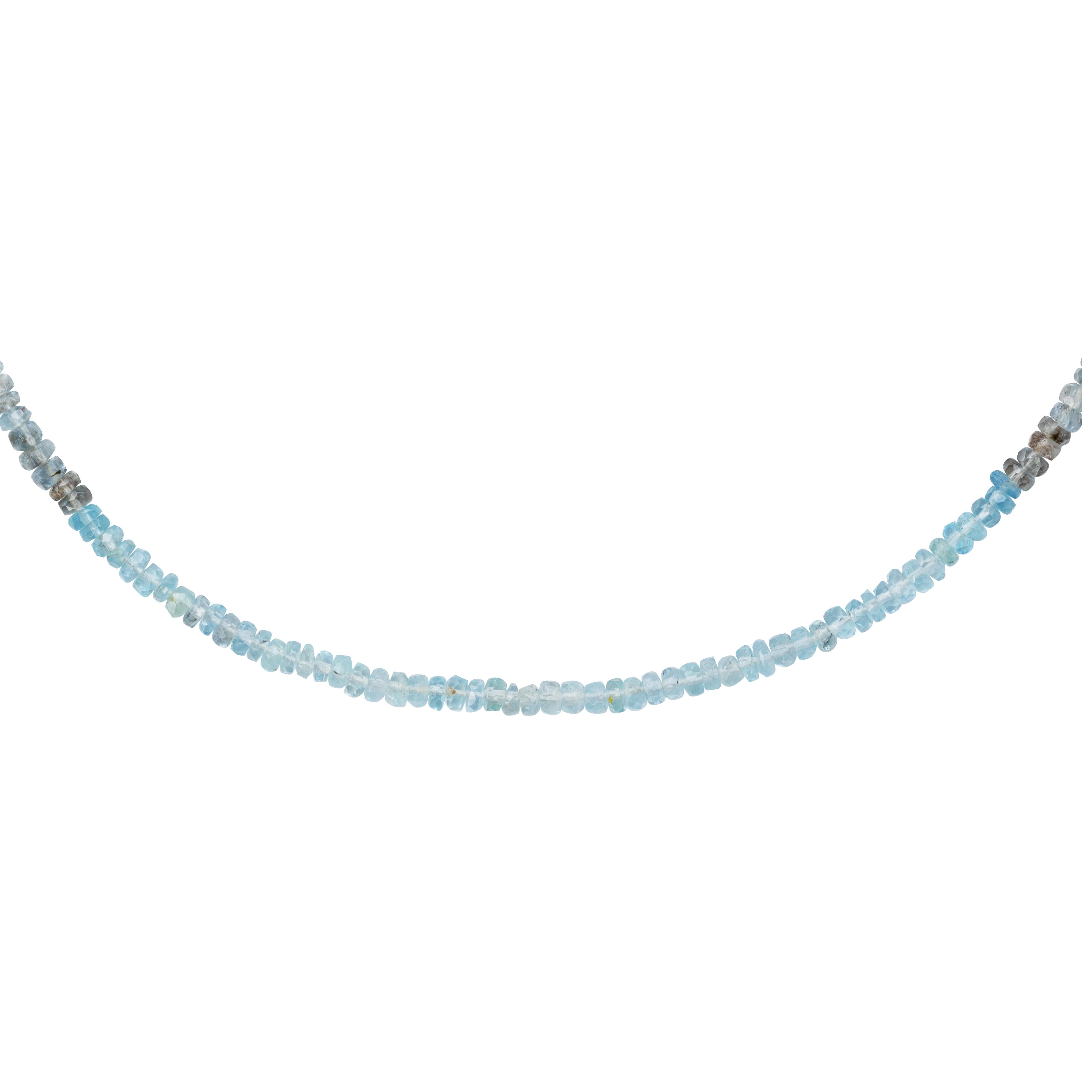 Moss Aquamarine Necklace 18k Gold
