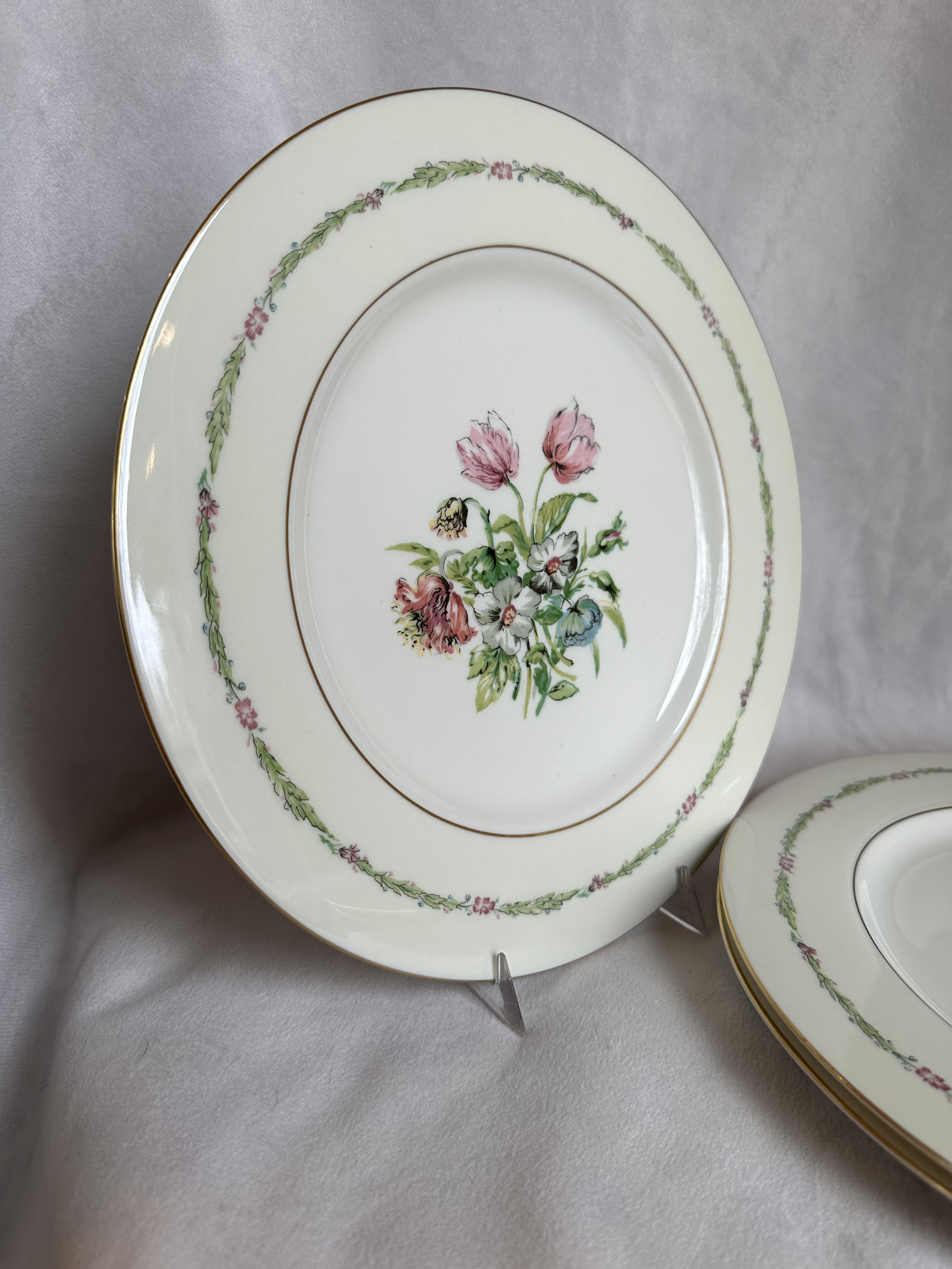 Theodore Haviland New York Garden Flower Dinner Plates- Set of 3