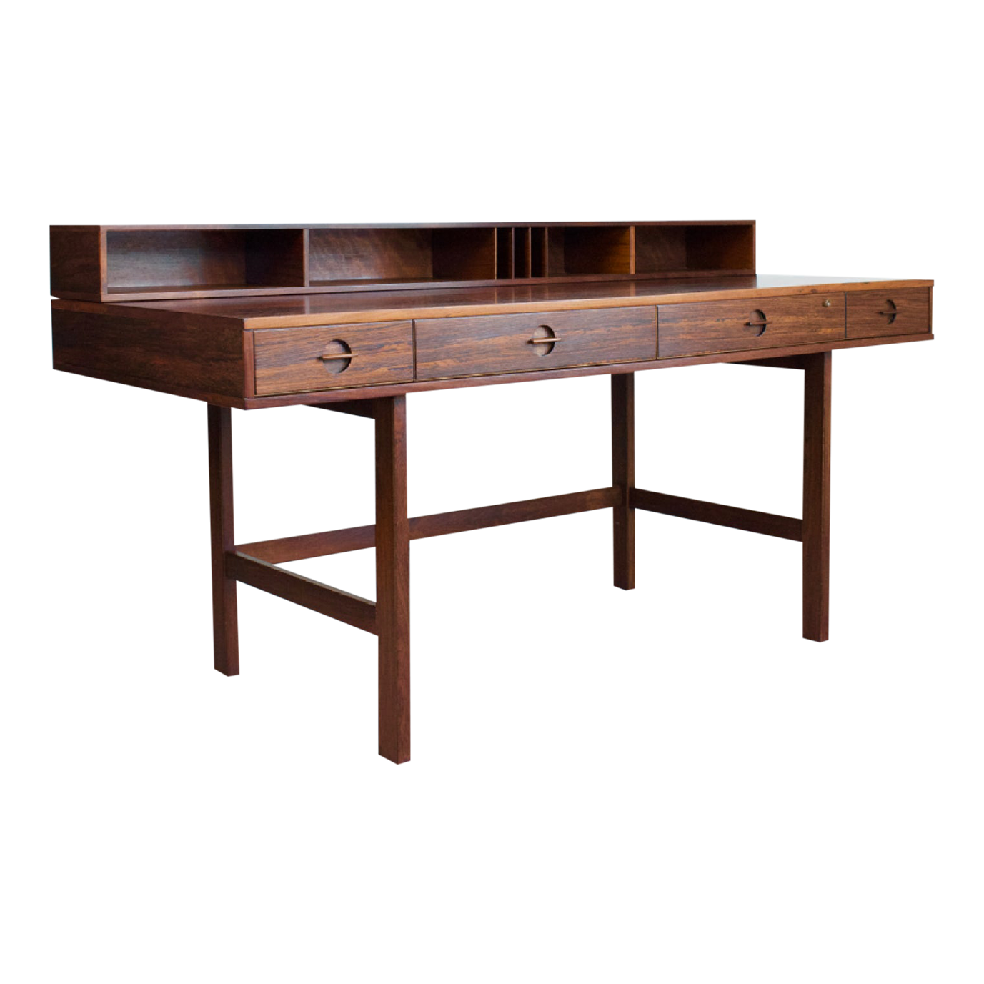 1960s Danish Modern Flip Top Rosewood Desk by Peter Lovig Nielsen