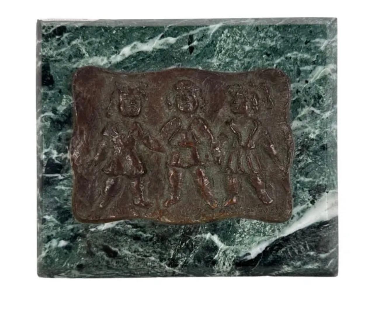 Chaim Gross, Three Girls Bronze Relief Sculpture Plaque Chaim