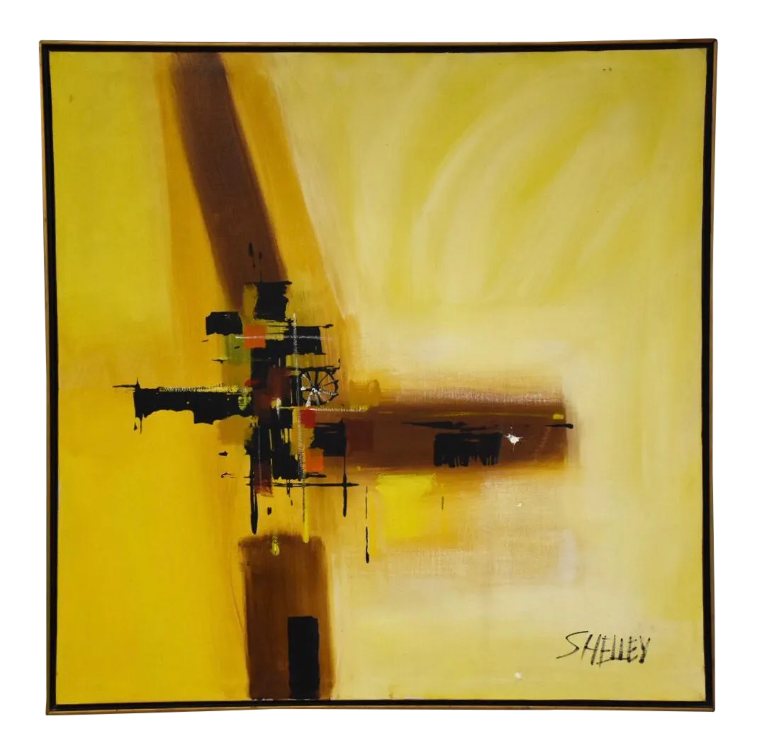 Abstract Oil On Canvas Original Painting Signed Shelley Chairish