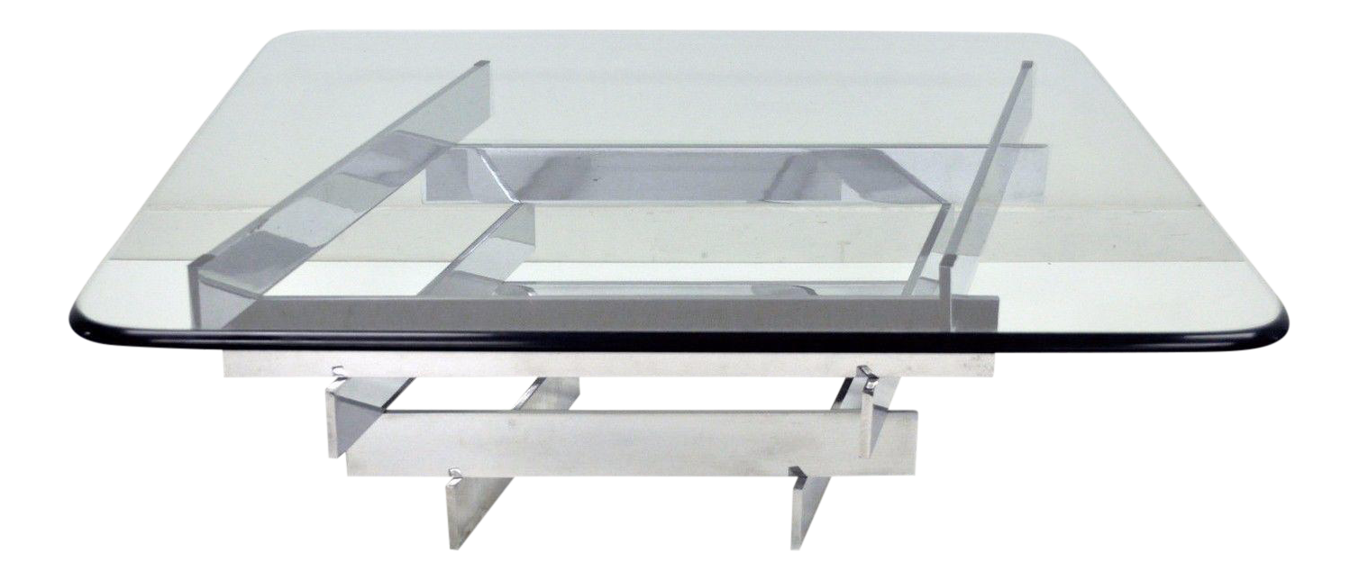 Tables MYFurniture Anikka Modern chrome and glass coffee table