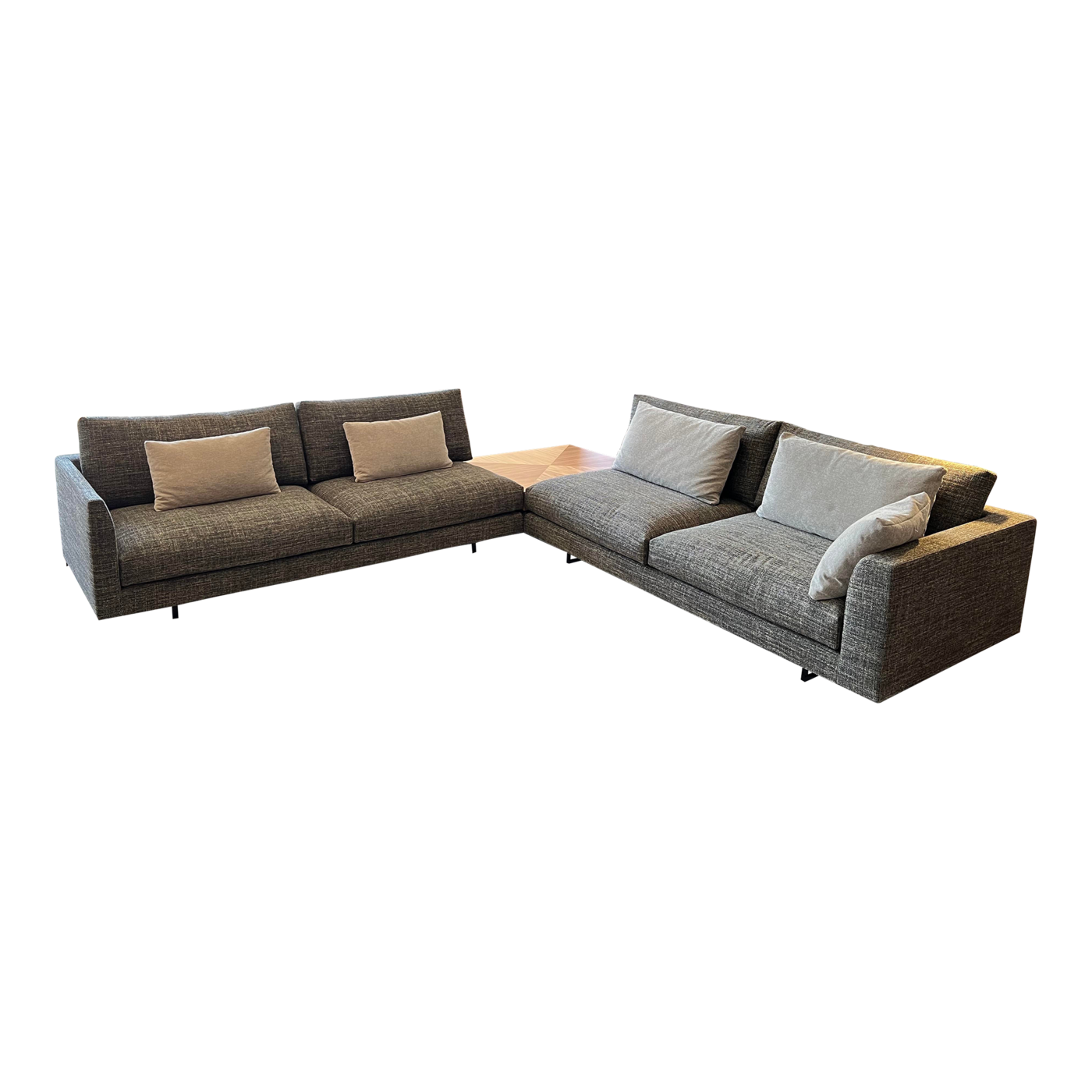 Montis Axel XL Contemporary Grey Sectional Sofa With Five Cushions
