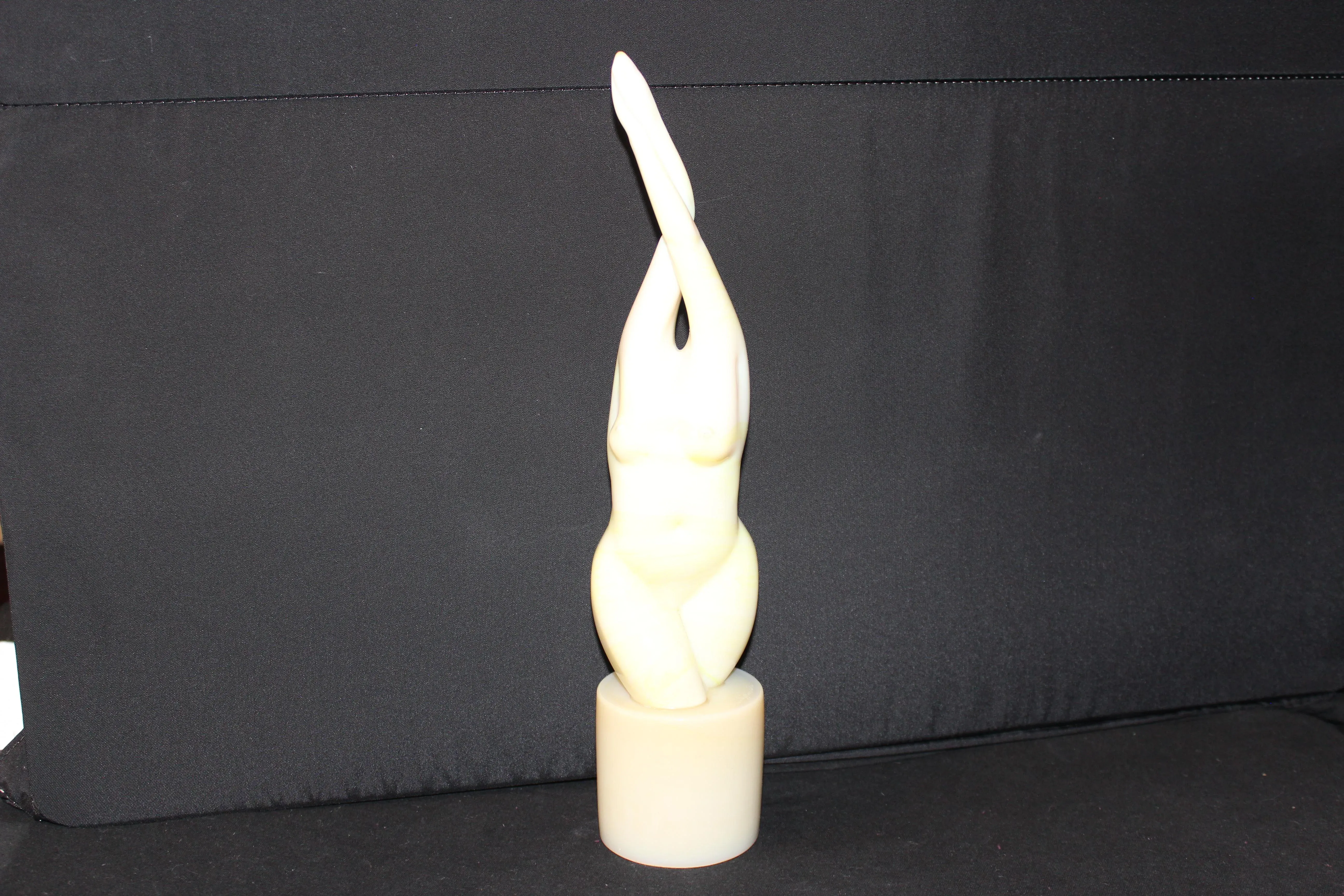 Rolling Steel And Wooden Cart 36”x12x16Donna Sculpture From Murano