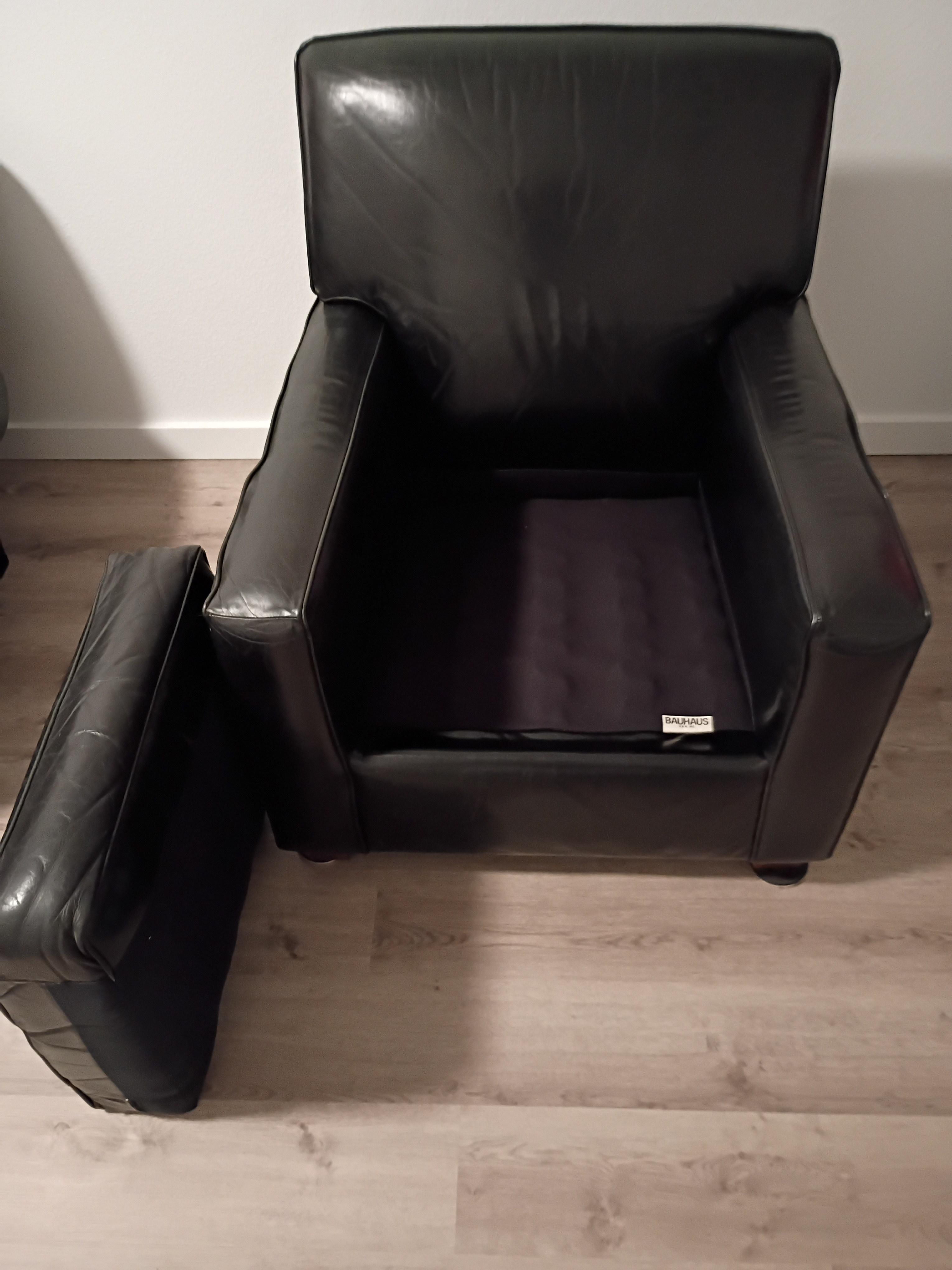 Contemporary Bauhaus Leather Chair Chairish