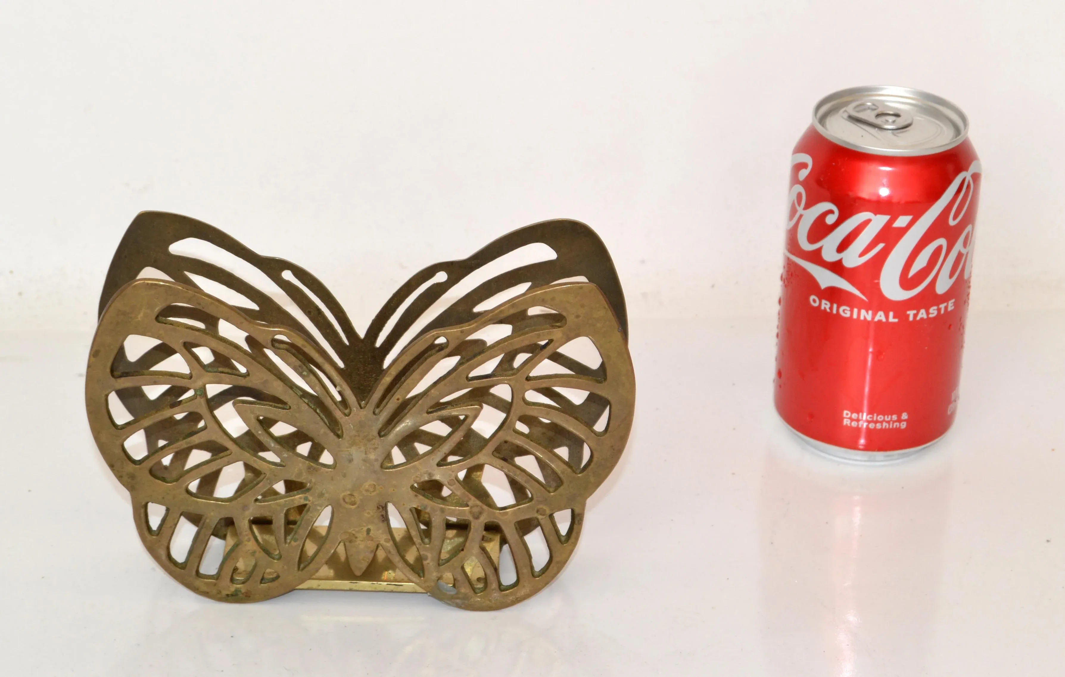 Hollywood Regency Handcrafted Brass Butterfly Napkin Holder Table / Serveware