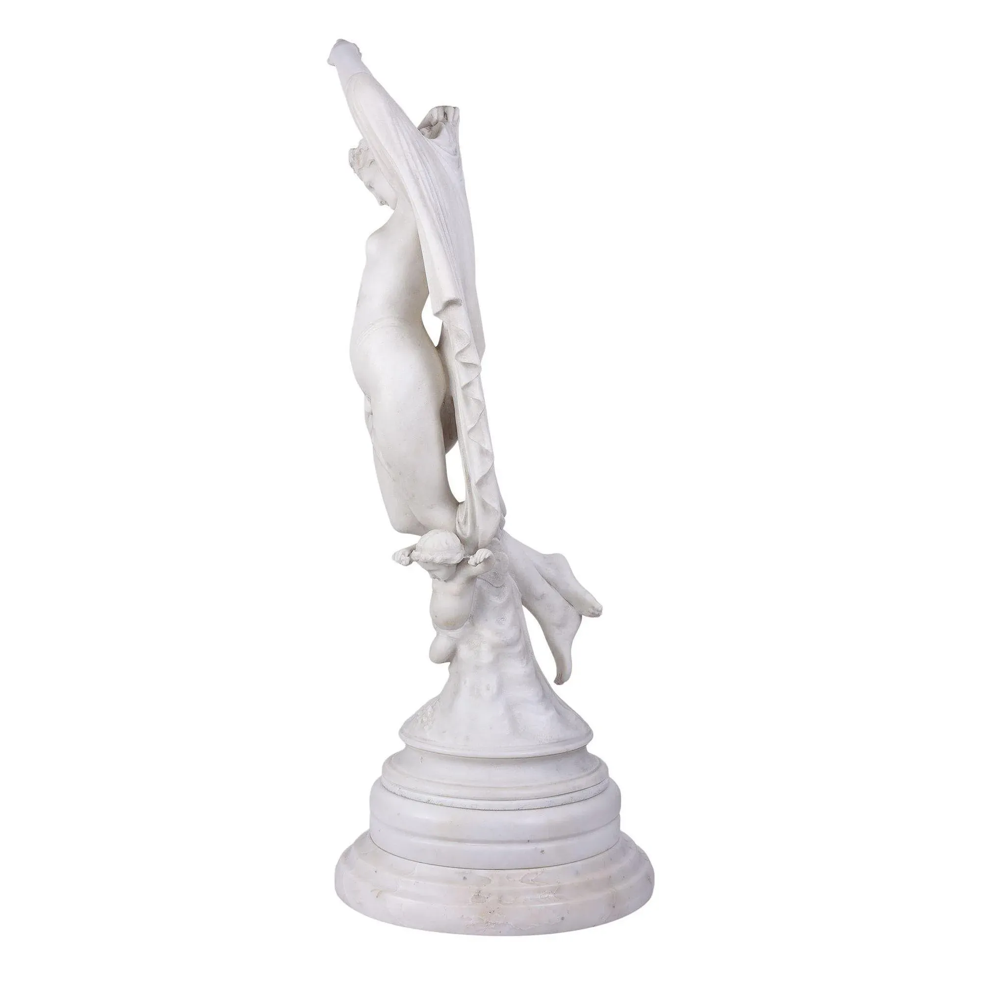 Late 19th Century Cupid & Psyche Marble Sculpture