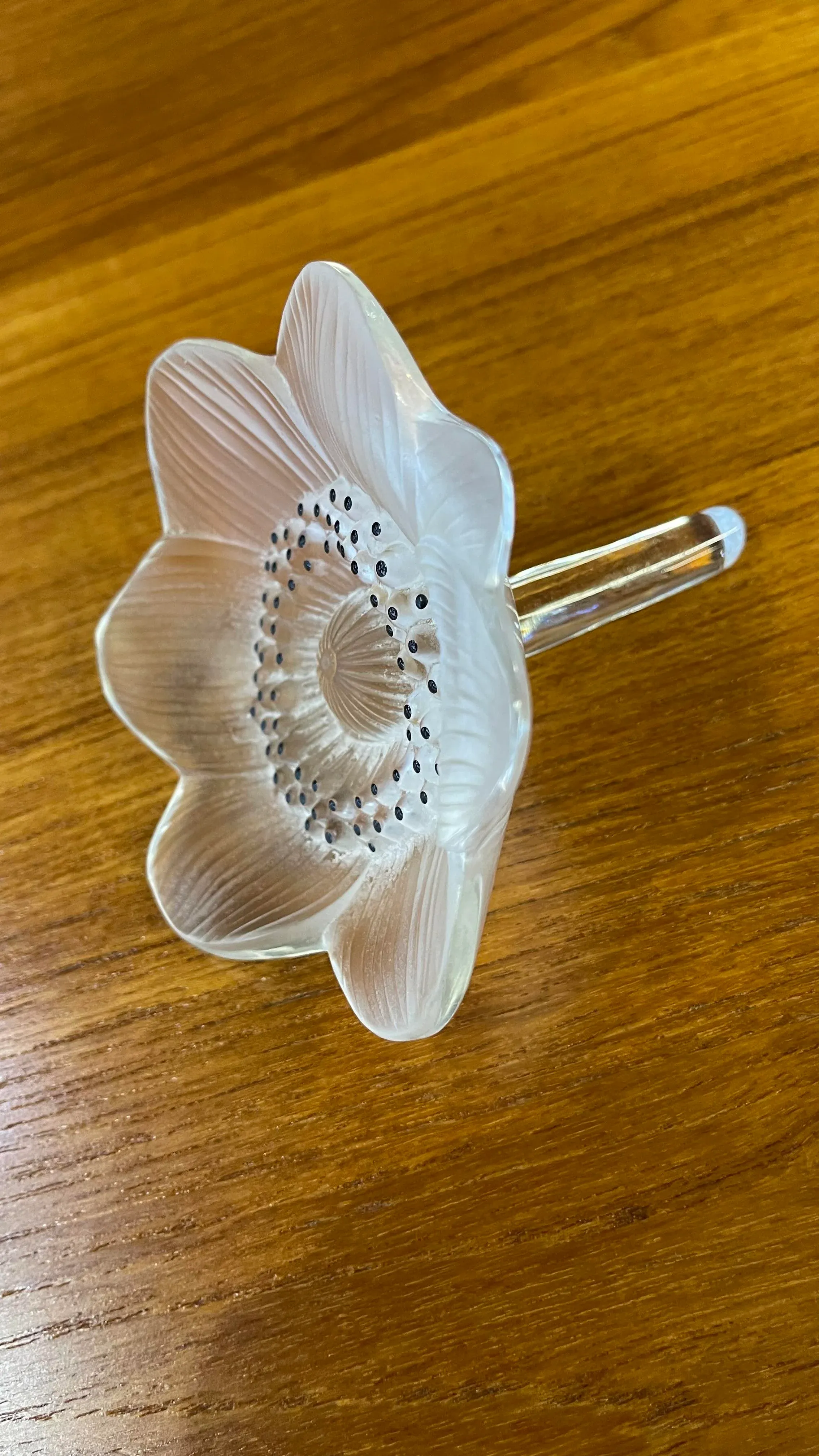 LALIQUE ラリック/ アネモネの花/ ペーパーウェイト /インテリア小物 Lalique Anemone Crystal Flower Paper Weight | Chairish