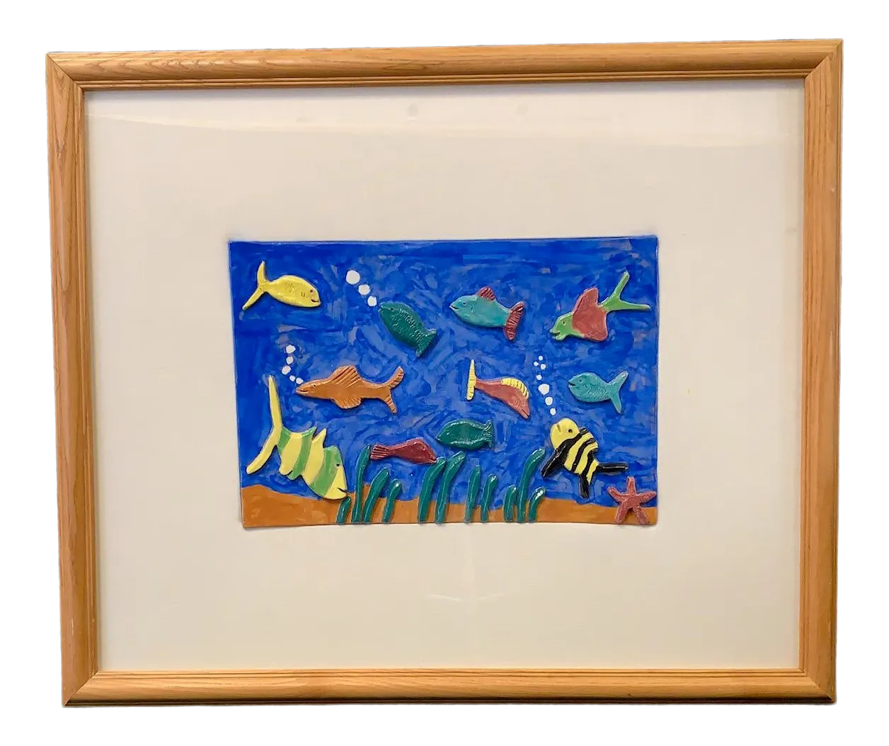 1970s Vintage Framed Ceramic Fish Wall Art Chairish