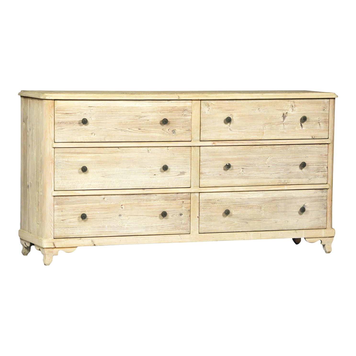 Raw Washed Pine 6Drawer Dresser Chairish