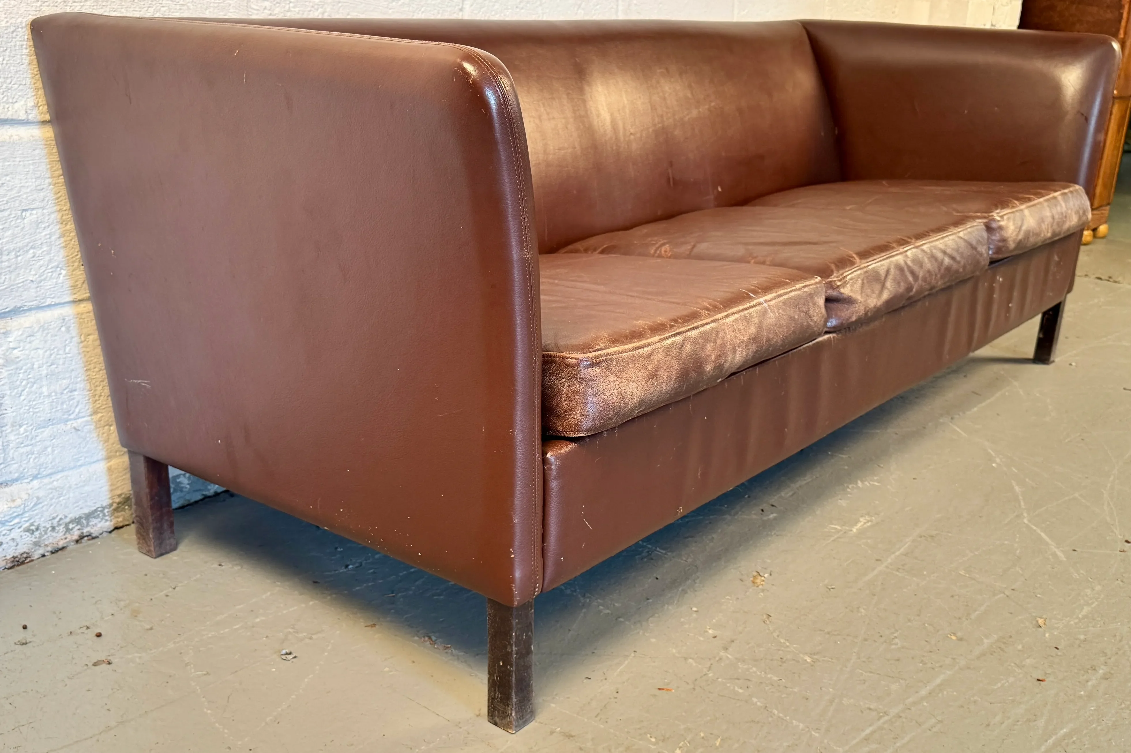 Mid 20th Century Vintage Leather Couch
