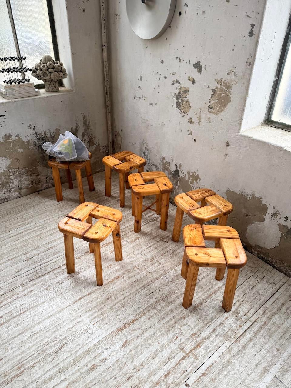 Stools by Olof Ottelin, Finland, 1950, Set of 6