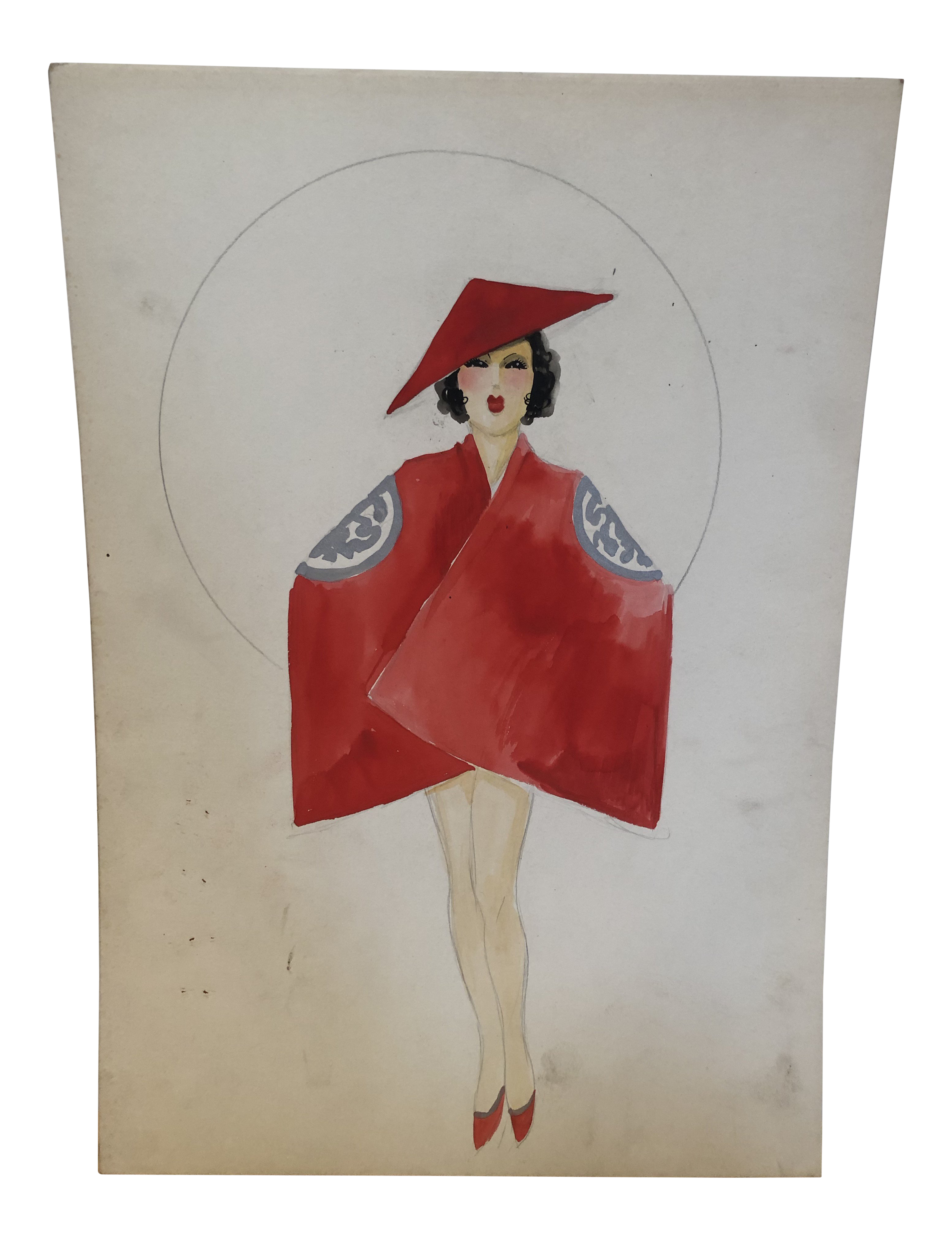 Vintage Chinese Costume Watercolor By Lester Design Company Chairish