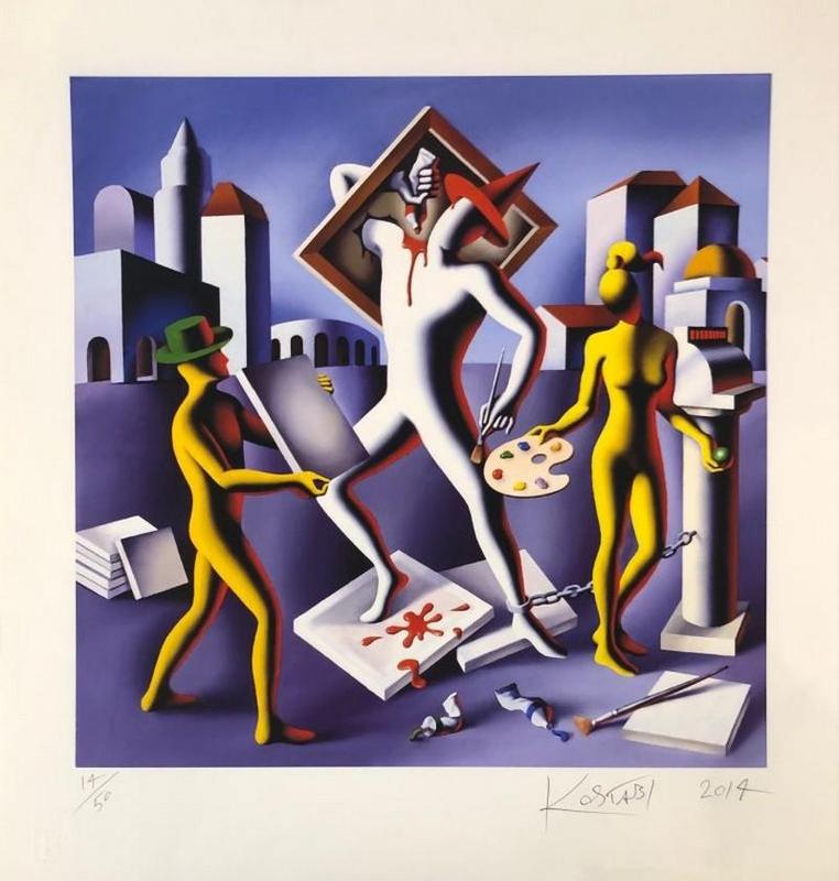 貴重一点物マークコスタビMARK KOSTABI 油絵BAPTISM1988 貴重一点物マークコスタビMARK KOSTABI 油絵BAPTISM1988