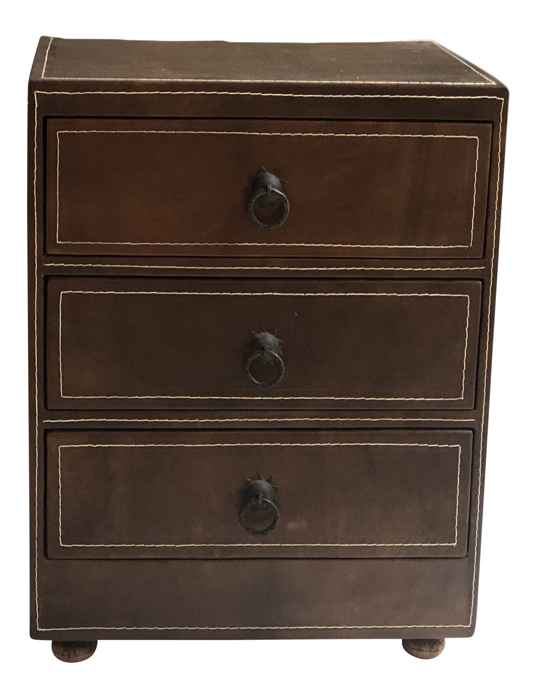 Mid Century Modern Brown Leather Chest Of Drawers Chairish