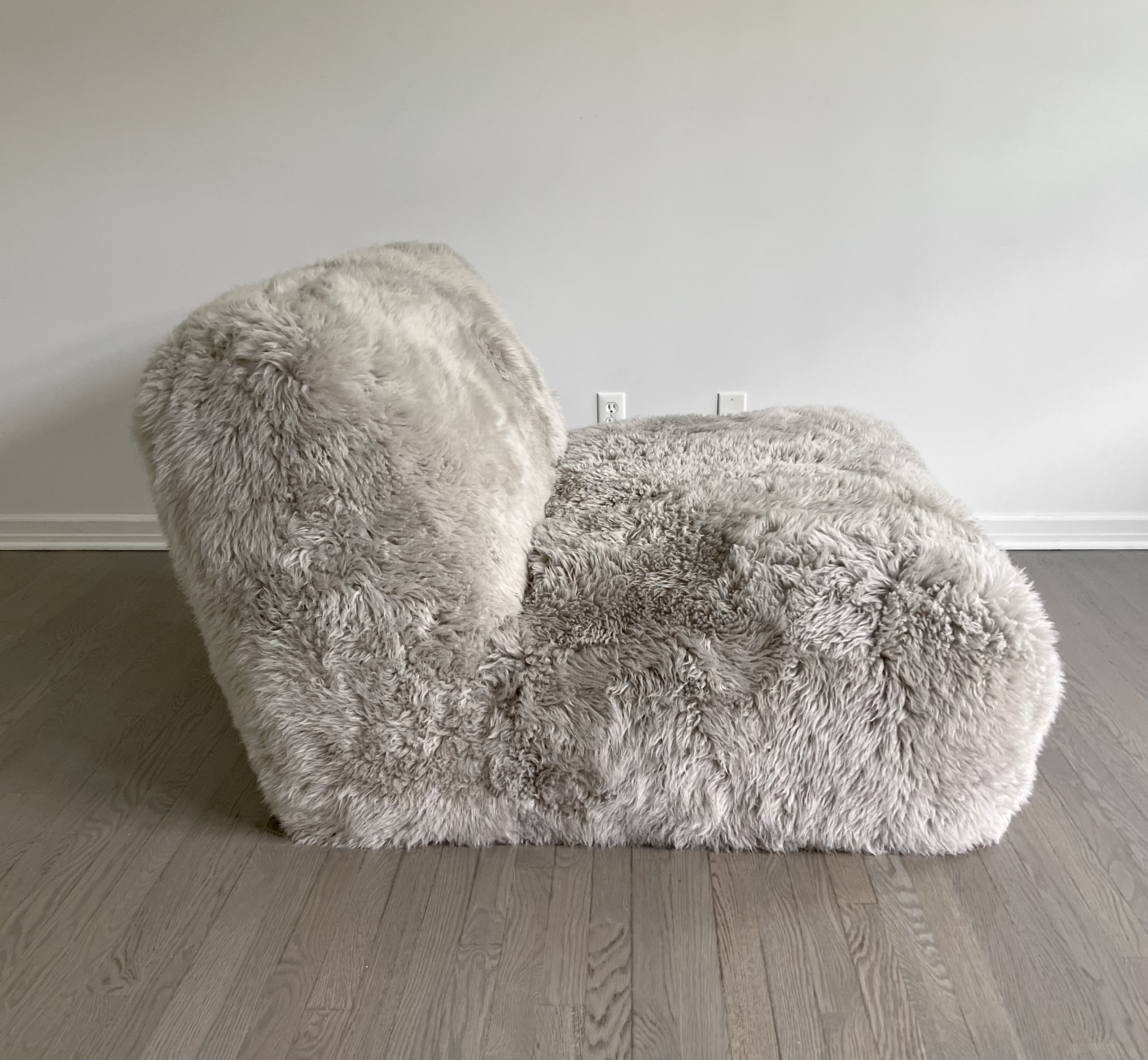 Restoration Hardware Taupe Yeti Sheepskin Chair by Timothy Oulton
