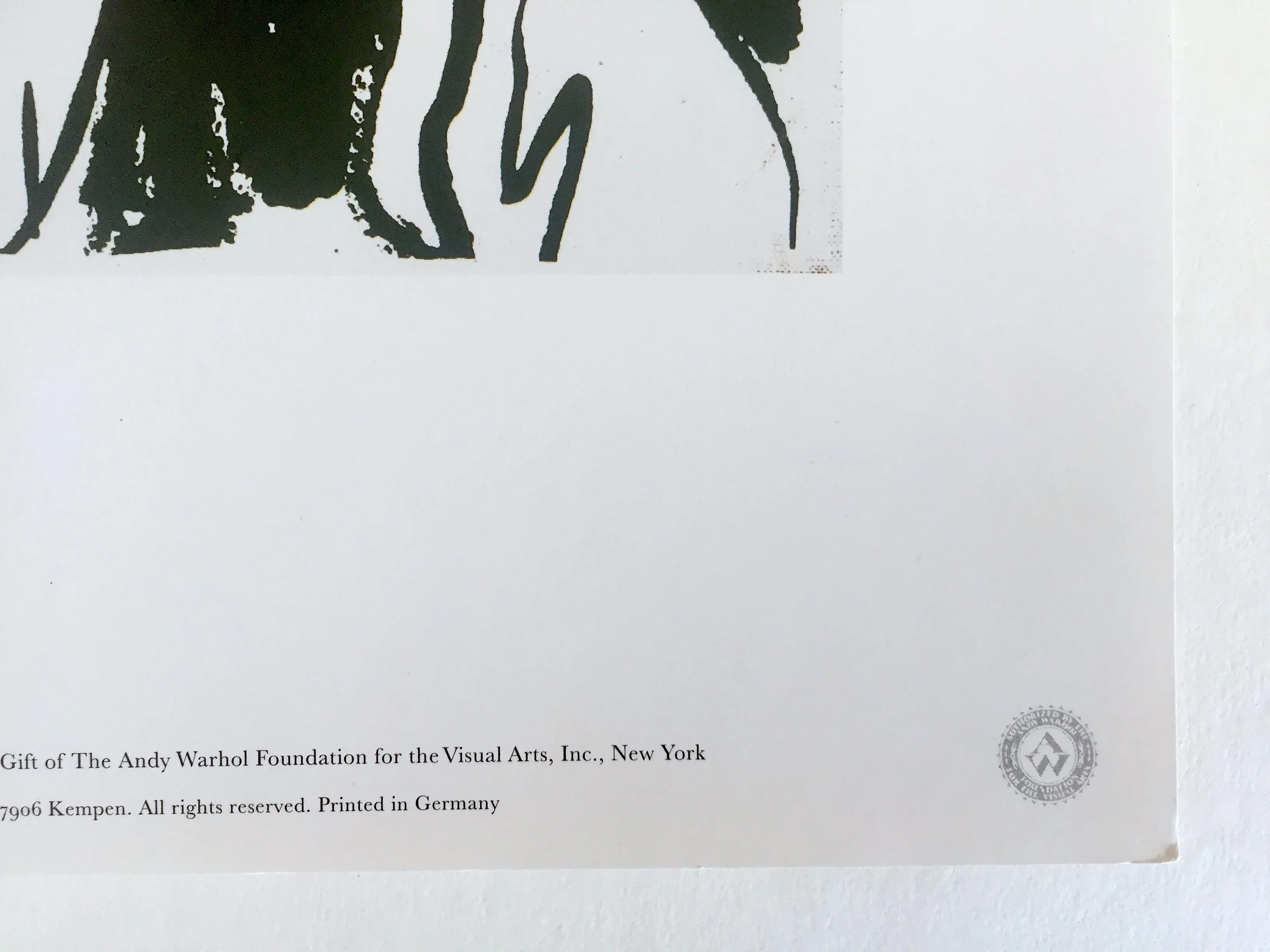 Andy Warhol Foundation Vintage 1993 Pop Art Lithograph Print