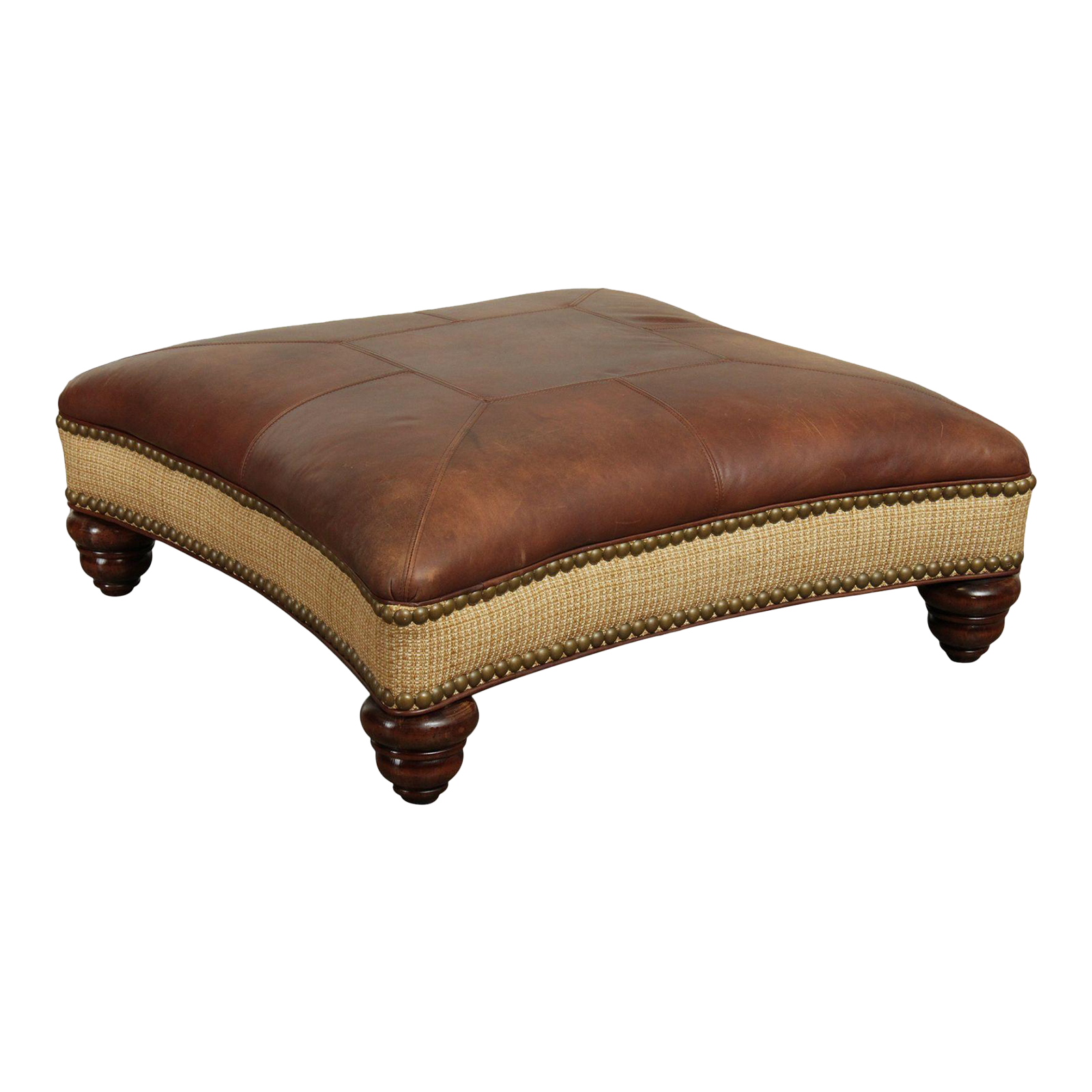 Whittemore Sherrill Limited Brown Leather Living Room Ottoman Chairish