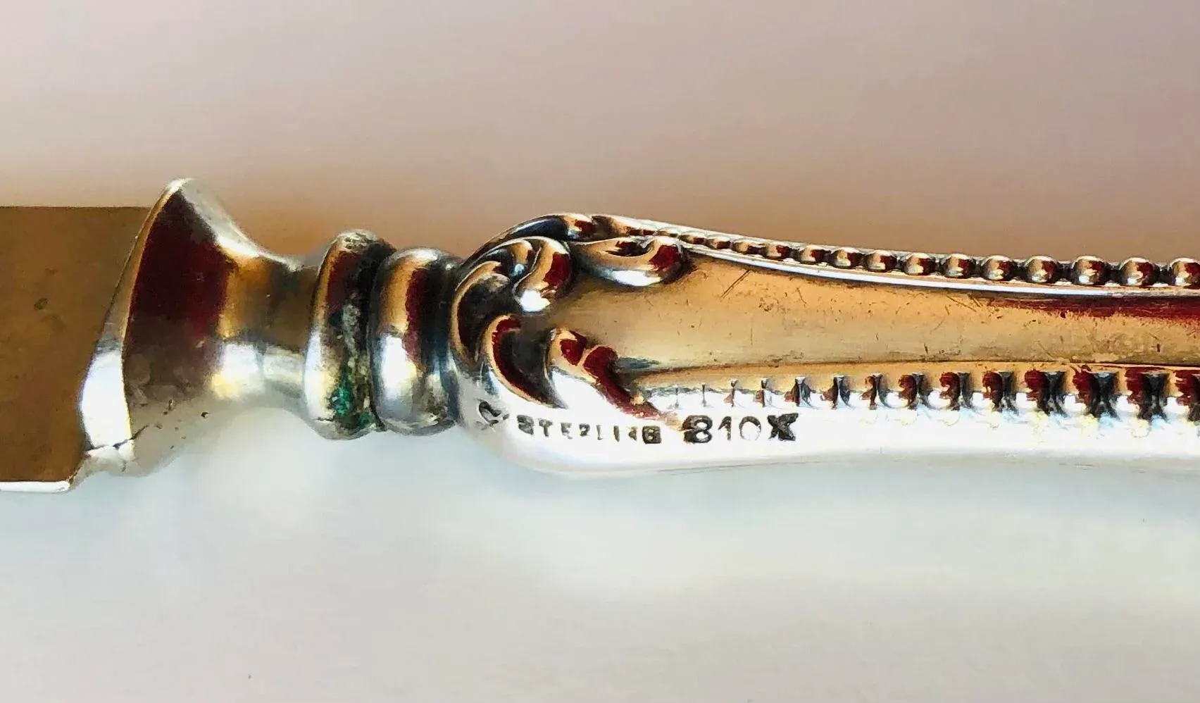 Antique Victorian Style Sterling Handle Cheese Knife