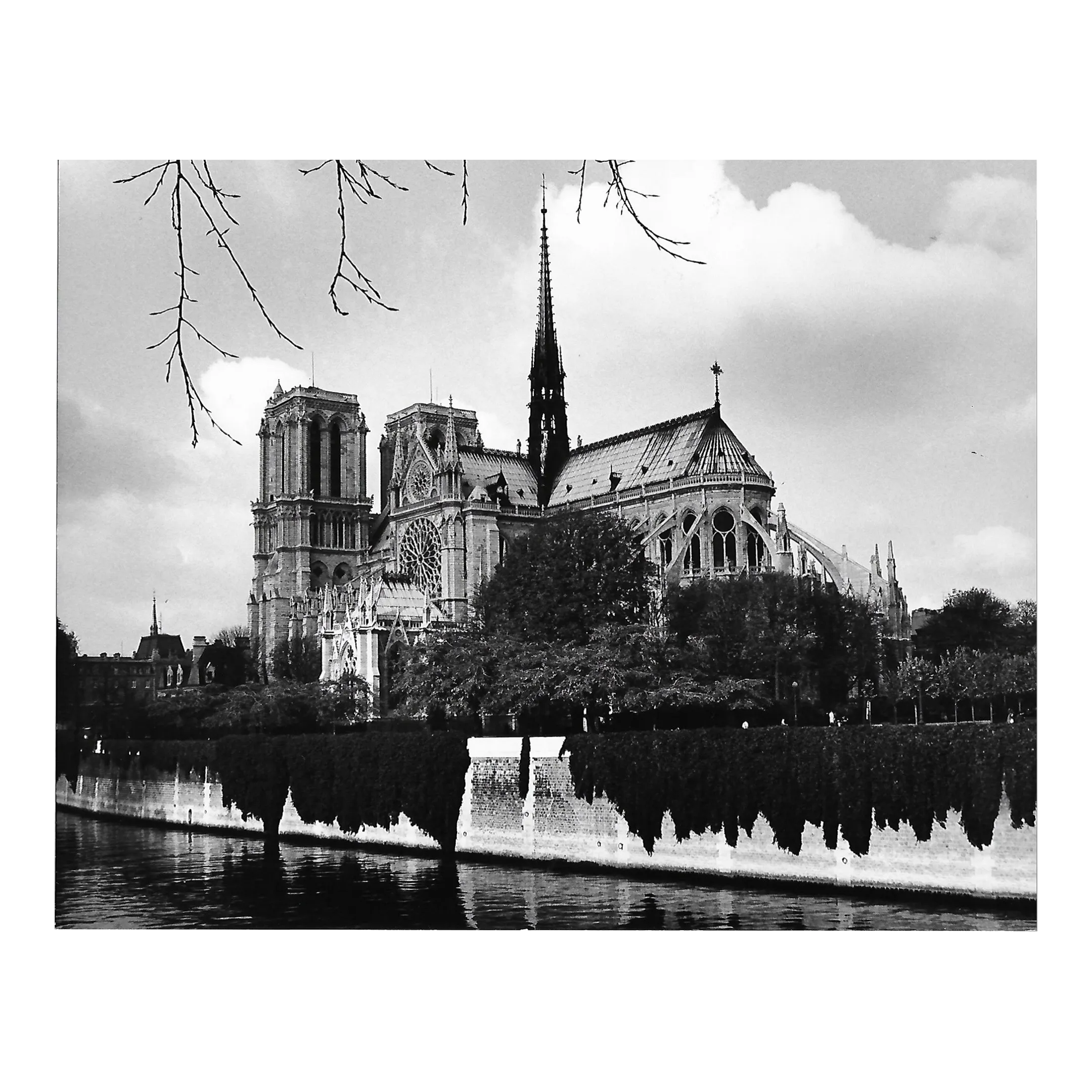 1971 Notre Dame Paris Black & White Photograph by Don Ware | Chairish