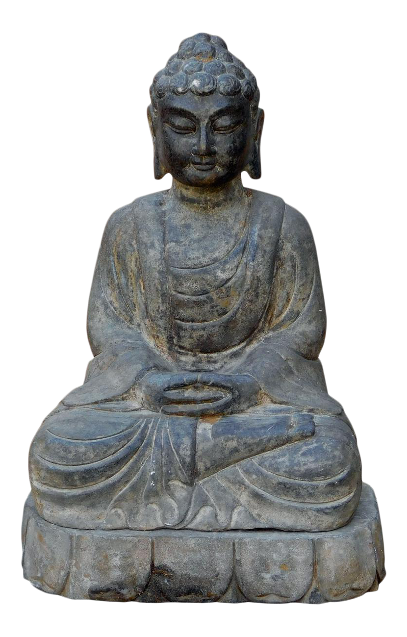 Chinese Sitting Buddha Amitabha Shakyamuni Stone Statue Chairish