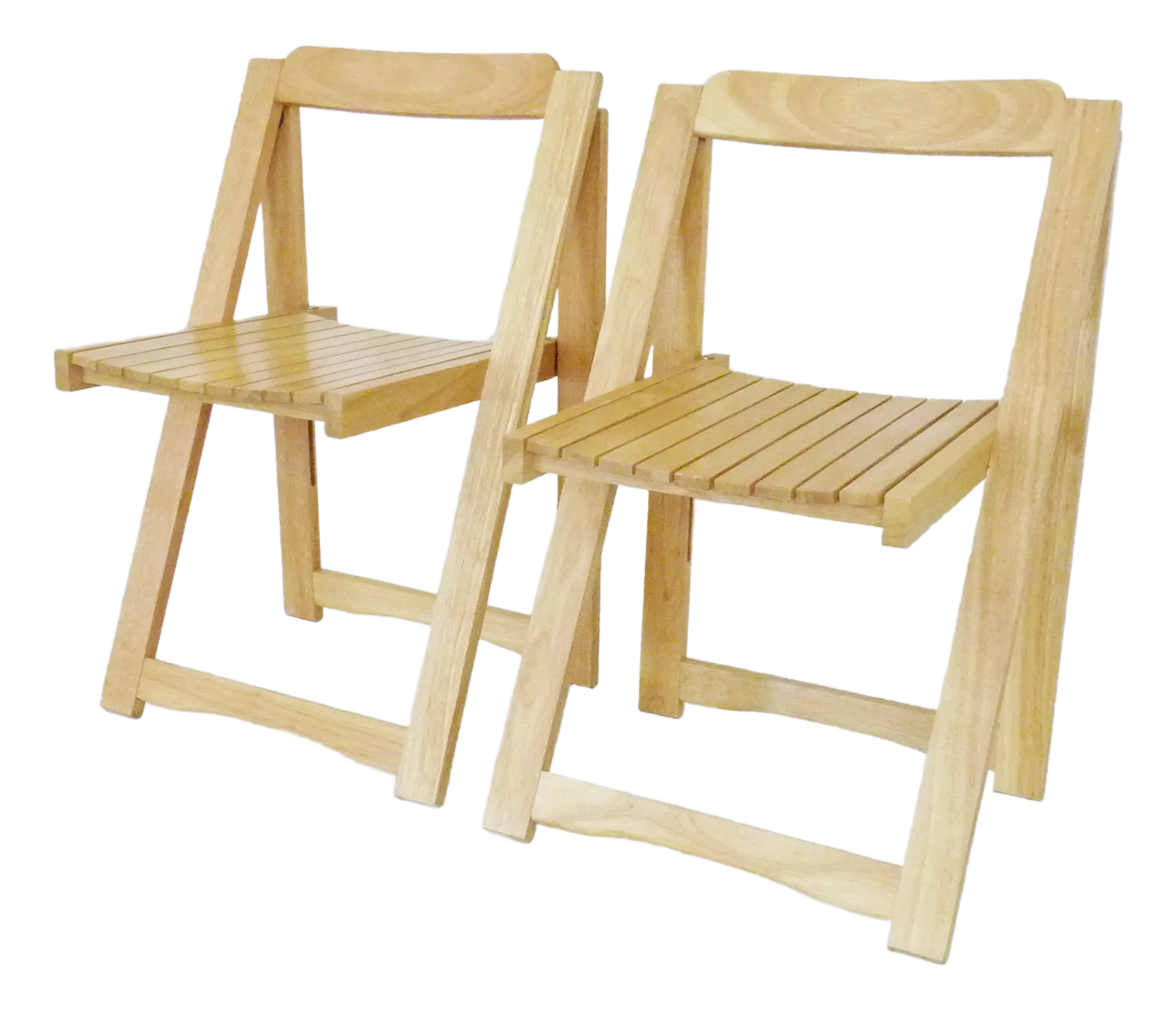 Vintage Folding Chairs in Light Wood in the style of Aldo Jacober
