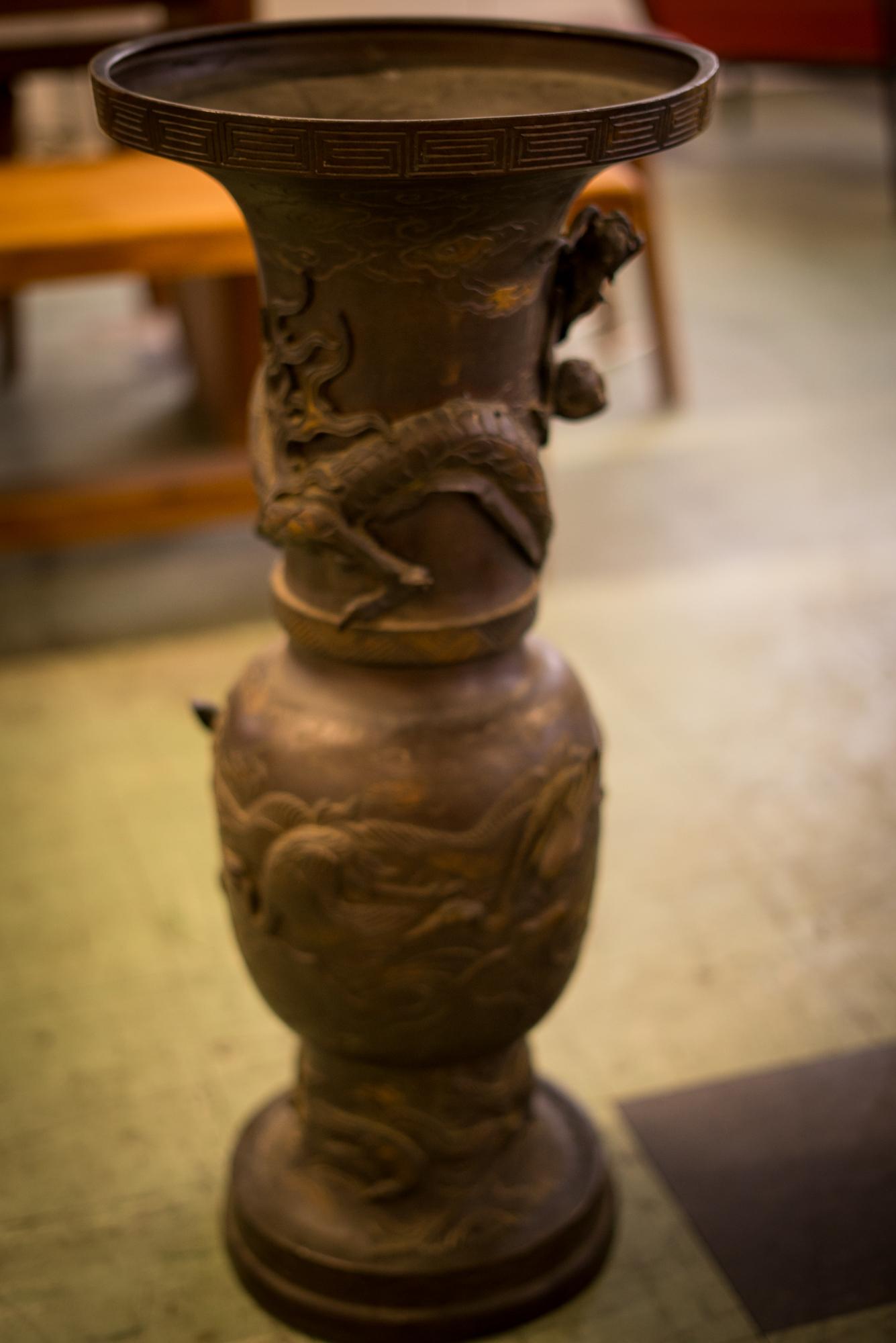 Vintage Bronze Umbrella Stand, 1950s