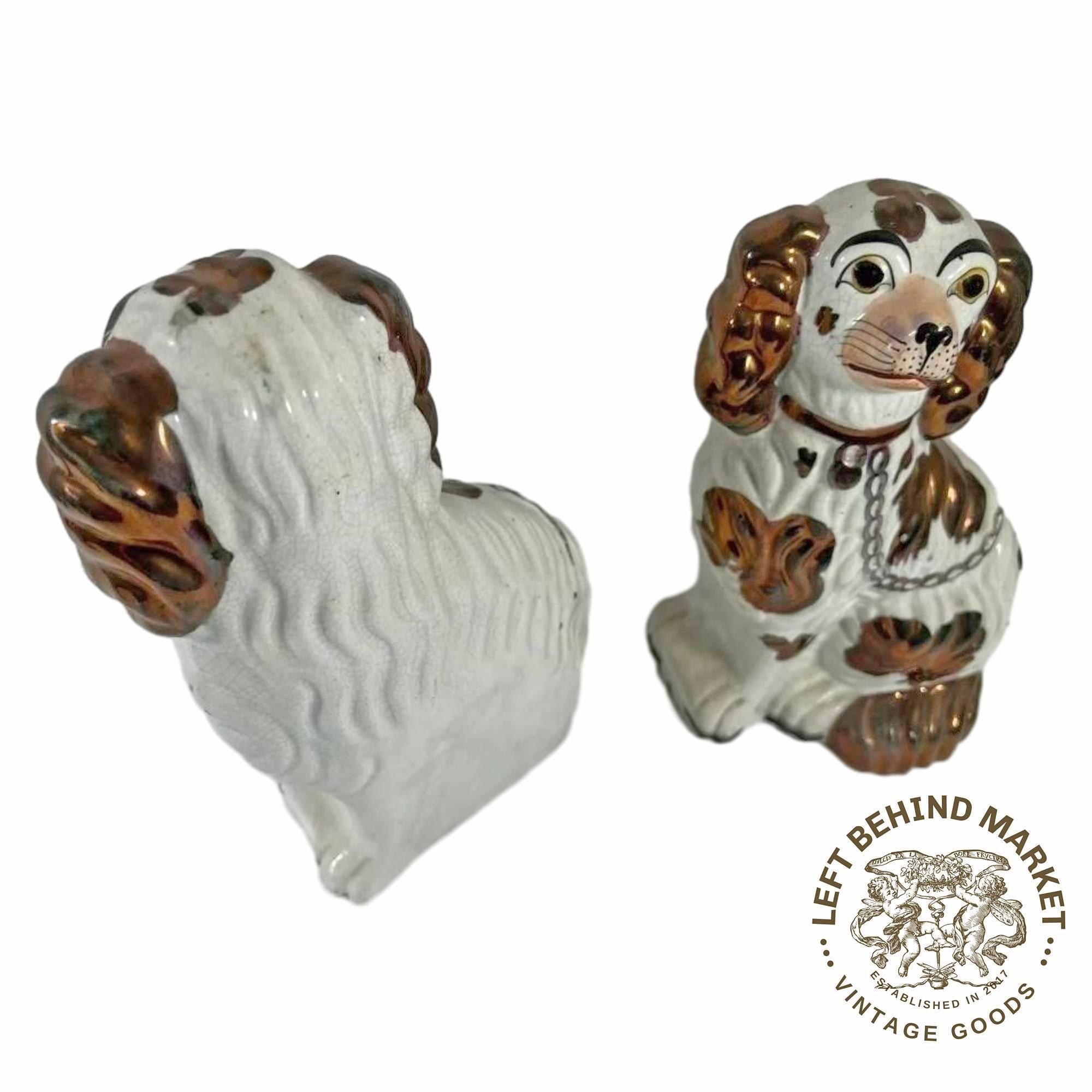 Circa 1860 Staffordshire Dogs Chimney Spaniels Wally Dogs- Set of