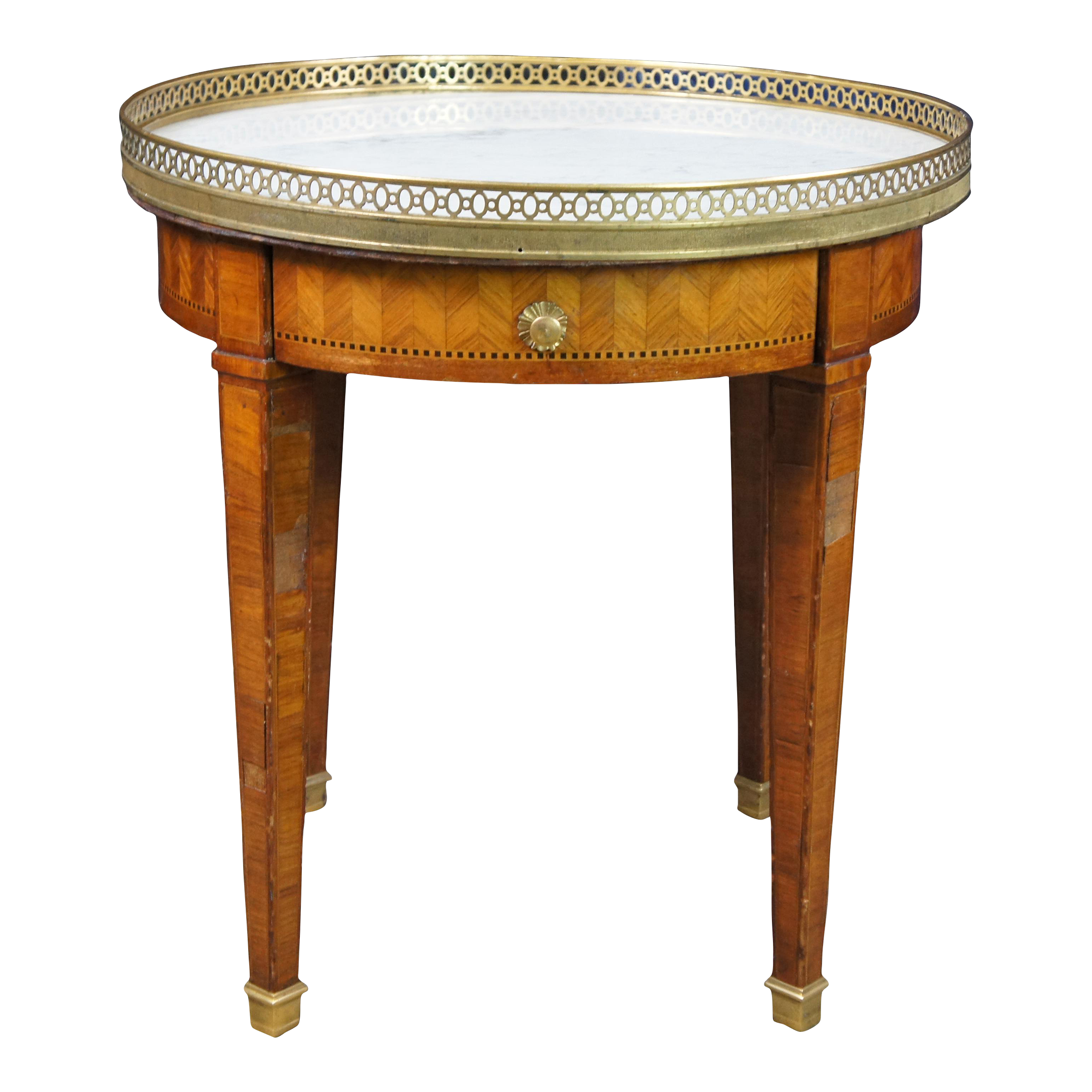 【仏蘭西】 ルイ15世様式 ナイフレスト 4個組 Louis XV Antique French Louis XV Inlaid Walnut Marble Brass Gallery