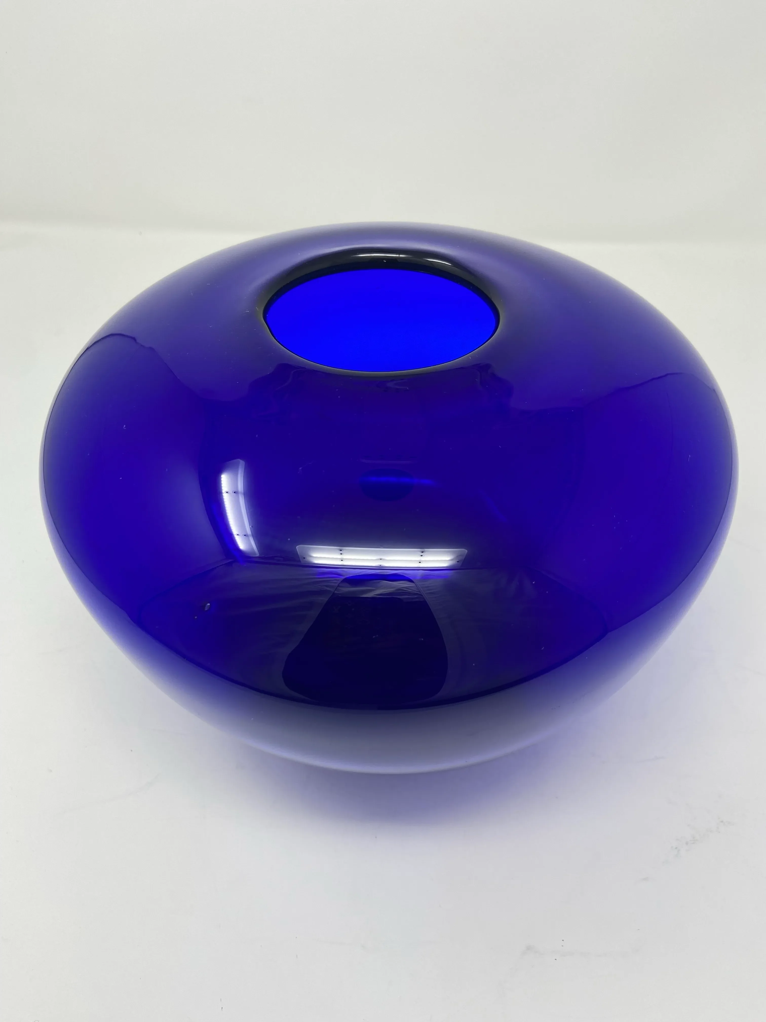 Blenko Sapphire Blue Glass Vessel