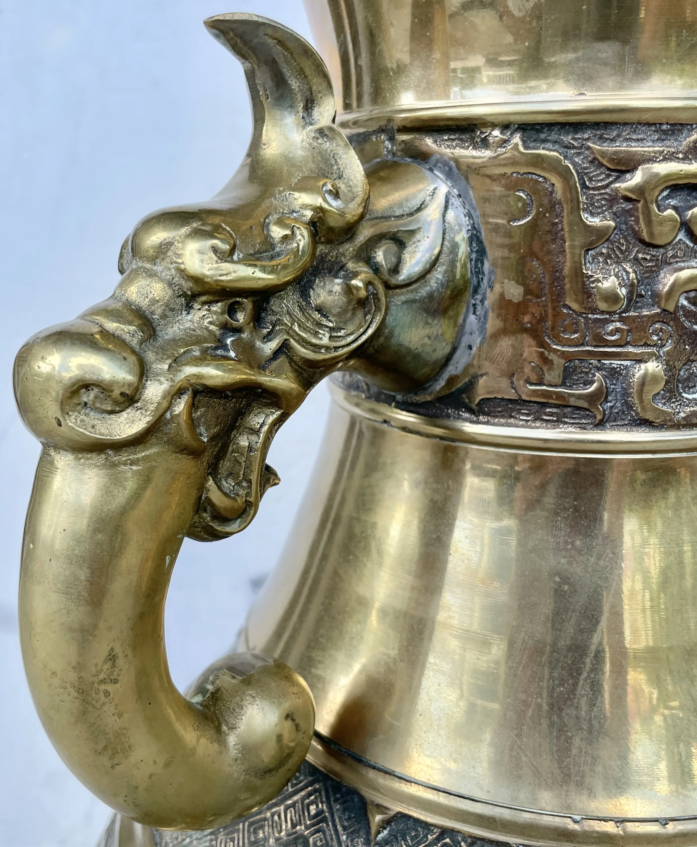 Oversized James Mont/Pepe Mendoza Style Bronze Table Lamps From