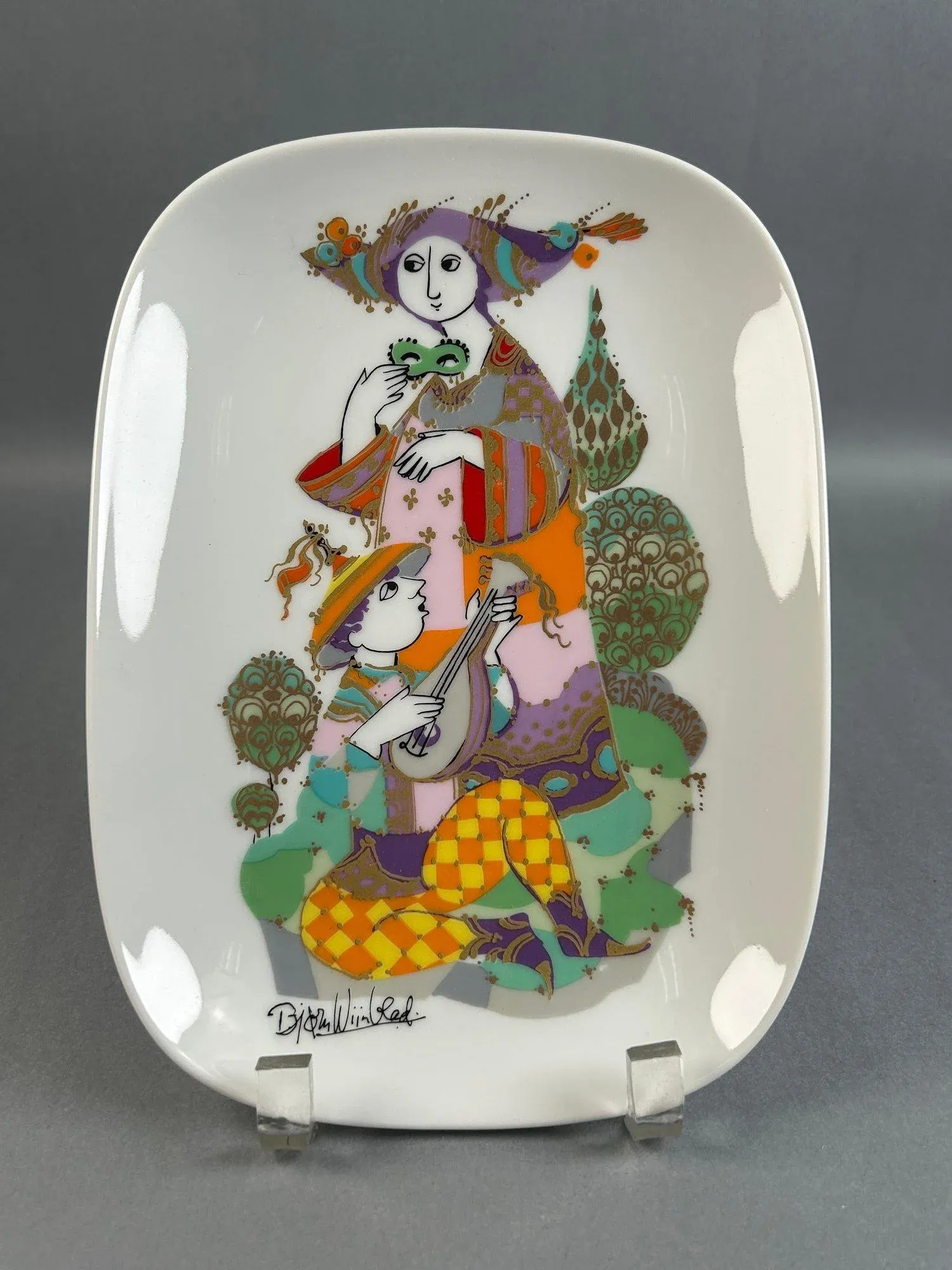 1970s Bjorn Wiinblad for Rosenthal Studio-Linie Plate & Vase Set