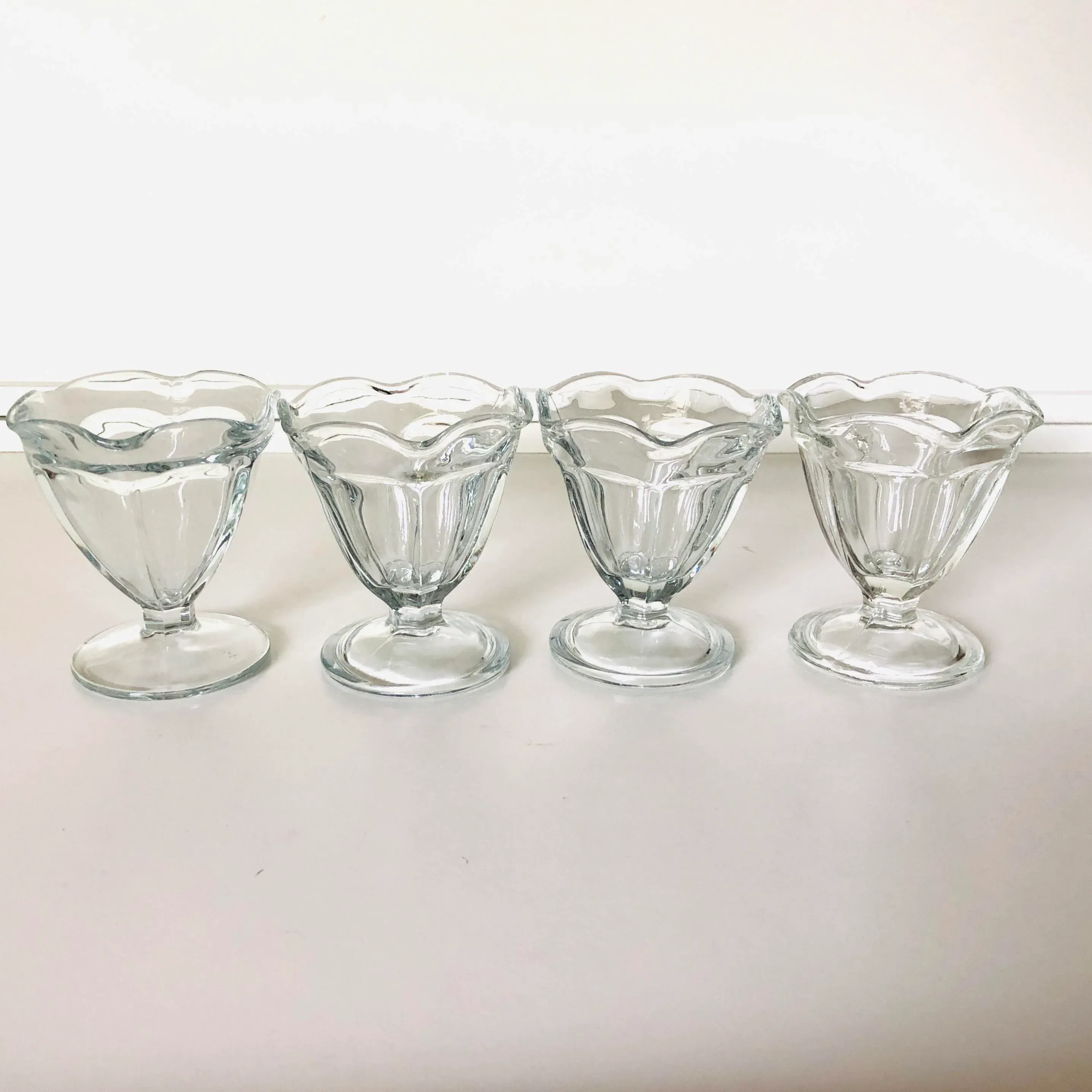 Vintage Anchor Hocking Clear Ice Cream /Sundae Glasses- Set