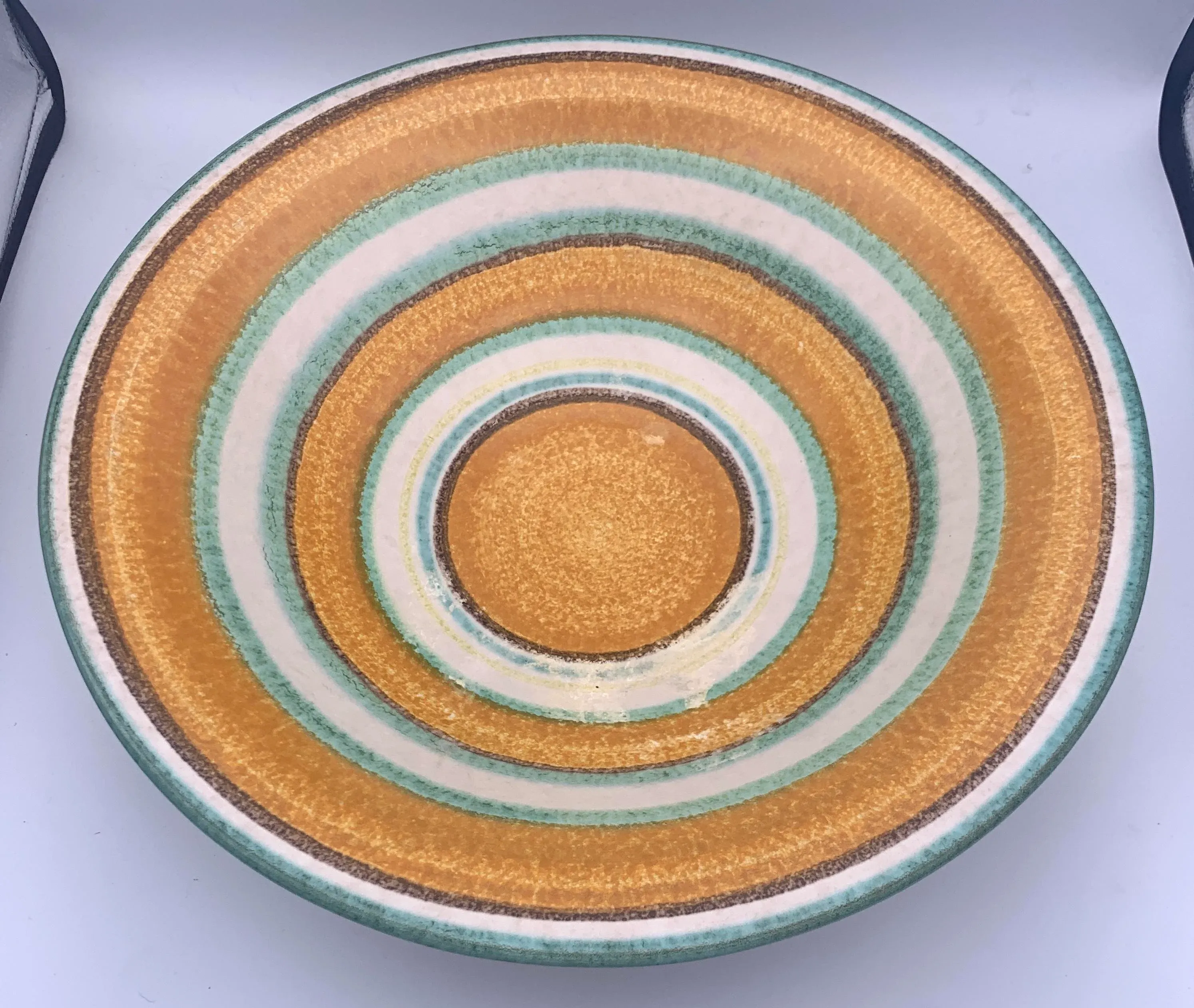 Alvino Bagni Mid-Century Modern Striped Italian Pottery Bowl
