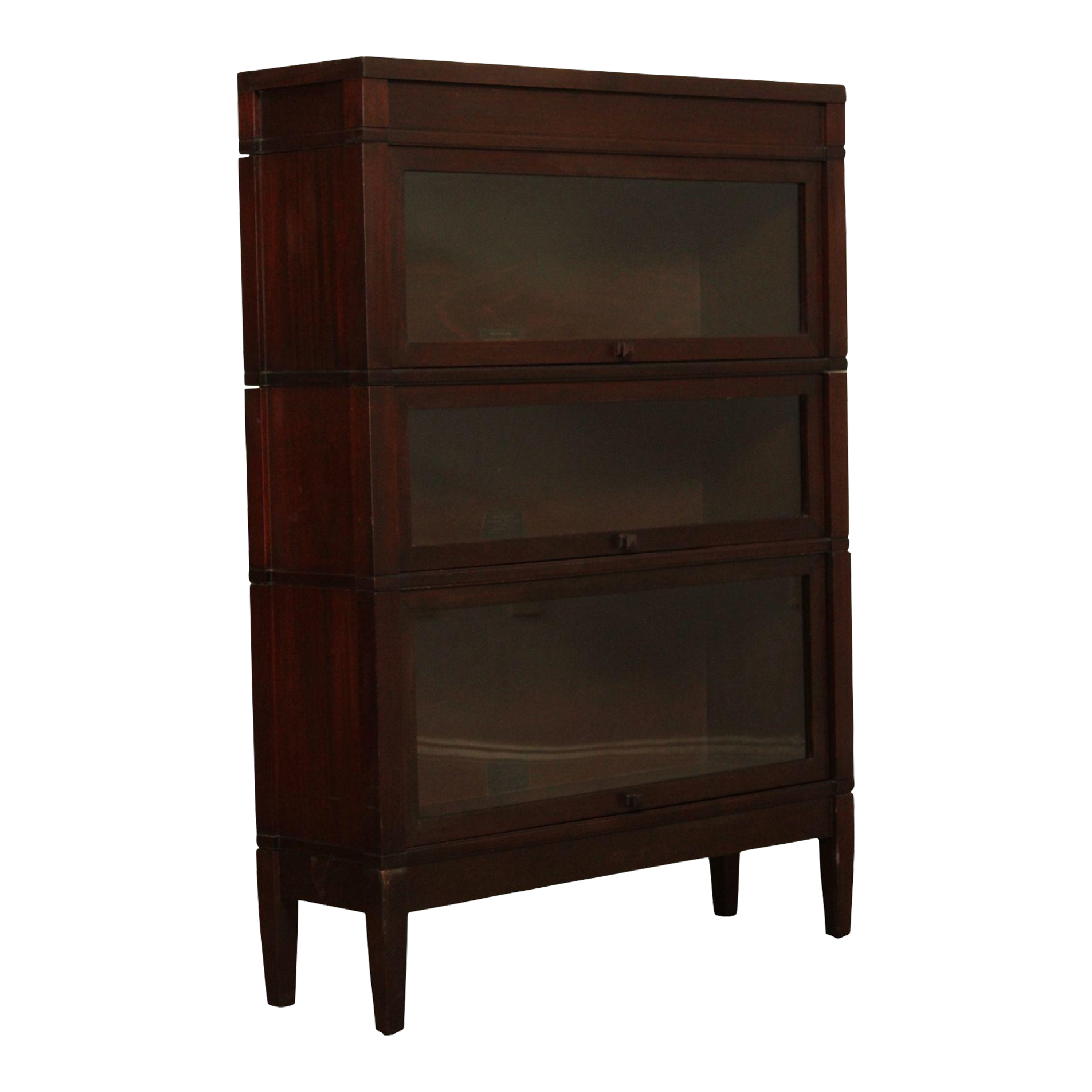 Globe Wernicke Antique Arts And Crafts Mahogany Three Stack Barrister