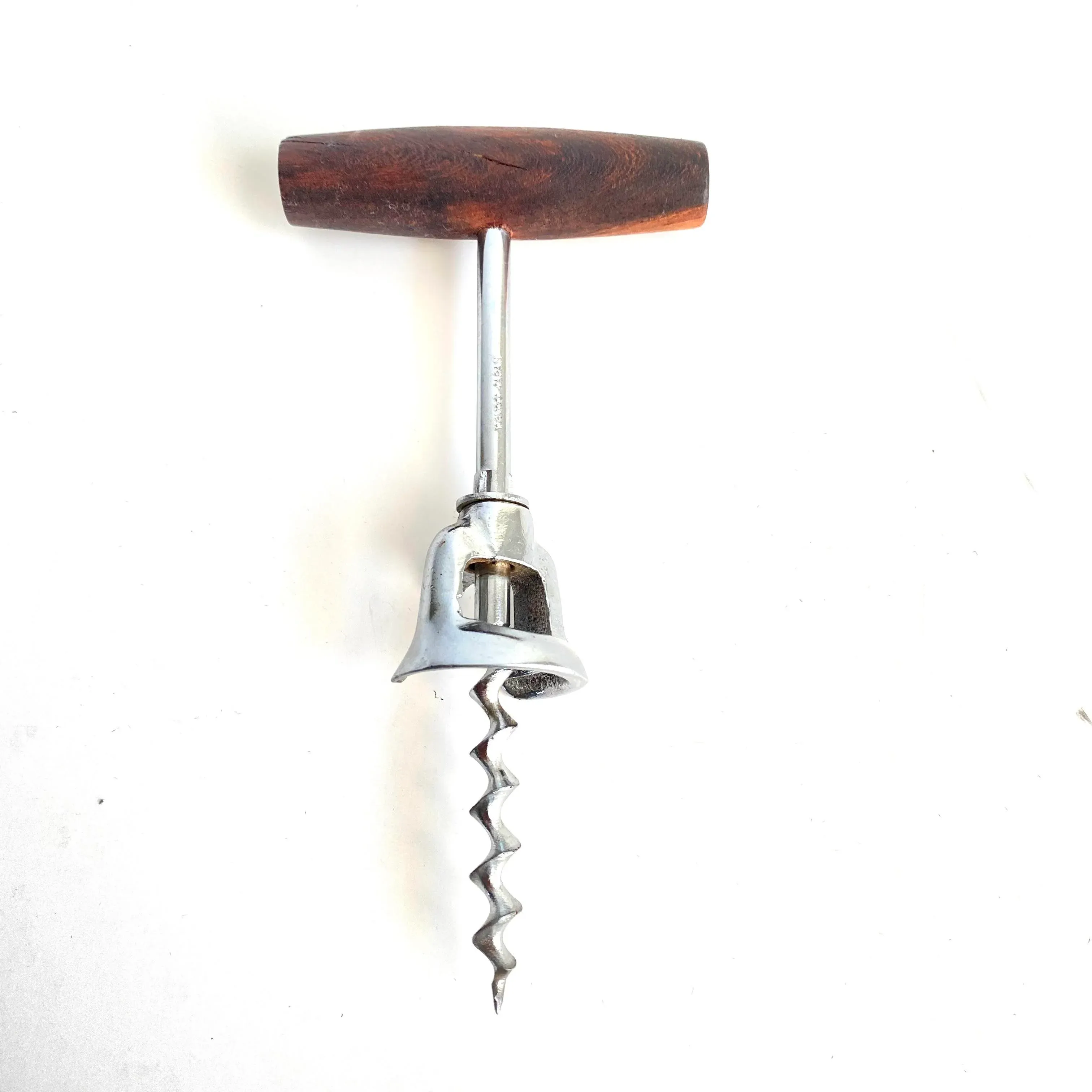 Mid Century Danish Modern 1960s Rosewood Corkscrew Wine Bottle