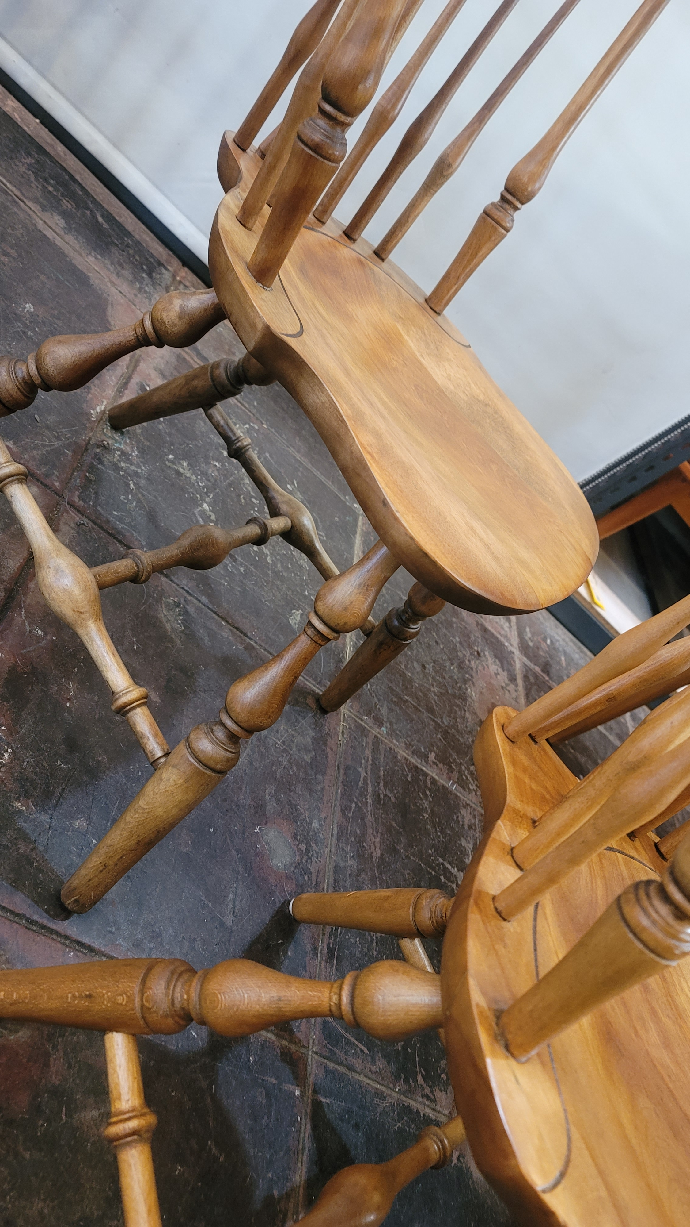 Nichols & Stone Windsor Traditional Fiddleback Maple Dining Chairs