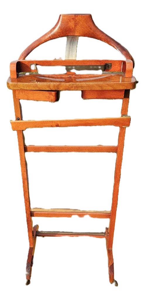 Mid-Century Modern Italian Wood Valet Stand by Fratelli Reguitti