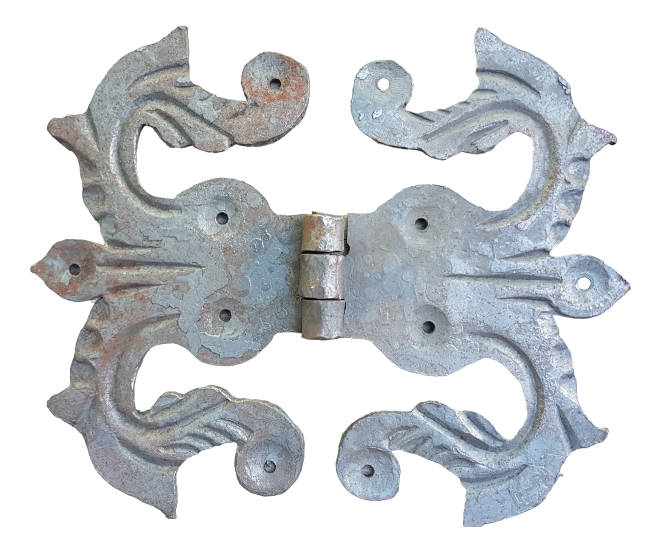 Large Antique Gothic Wrought Iron Hinge Door