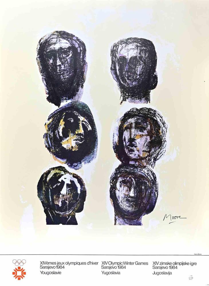 XIV Olympic Winter Games Sarajevo Poster after Henry Moore, 1984