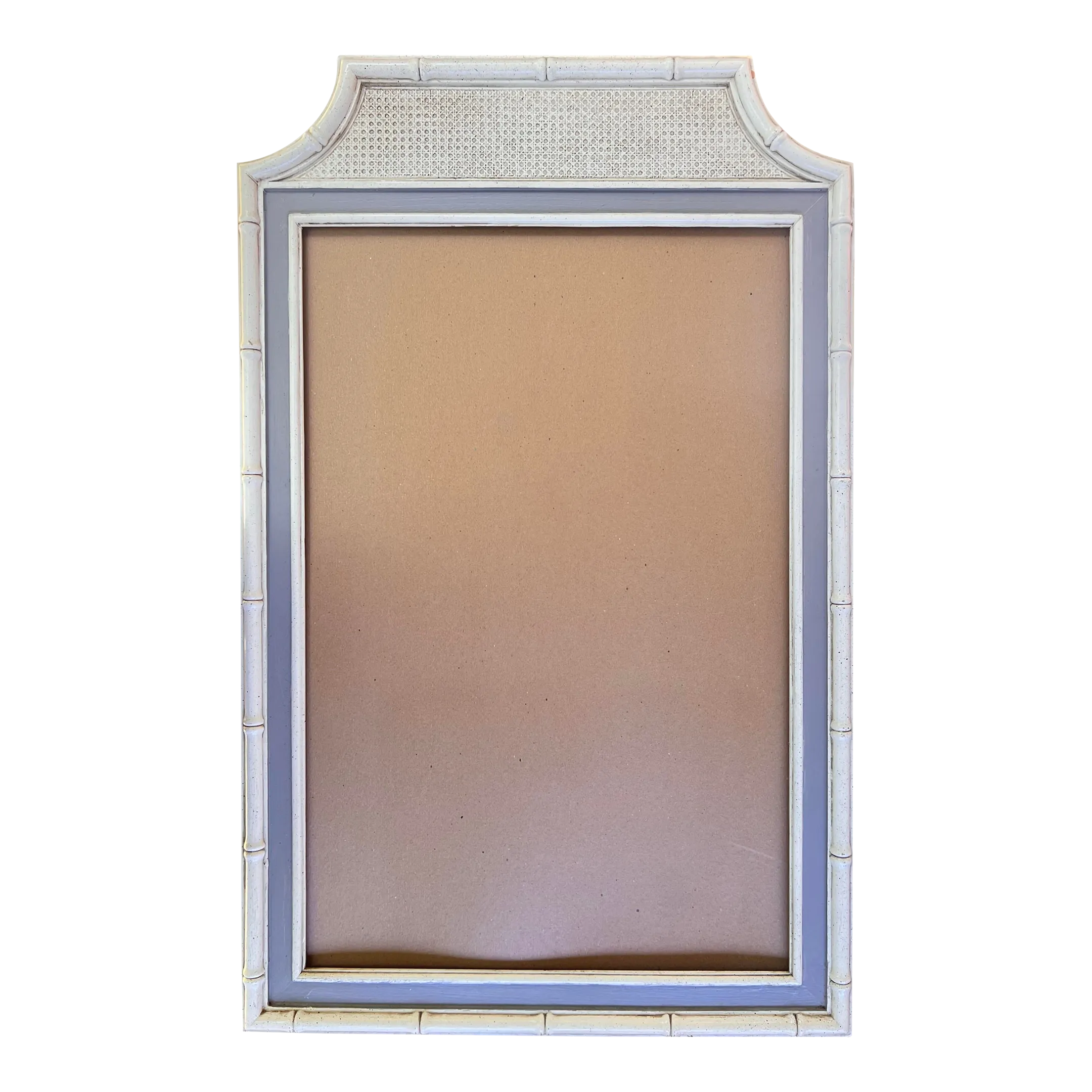 Vintage Stanley Faux Bamboo and Cane Pagoda Mirror Frame