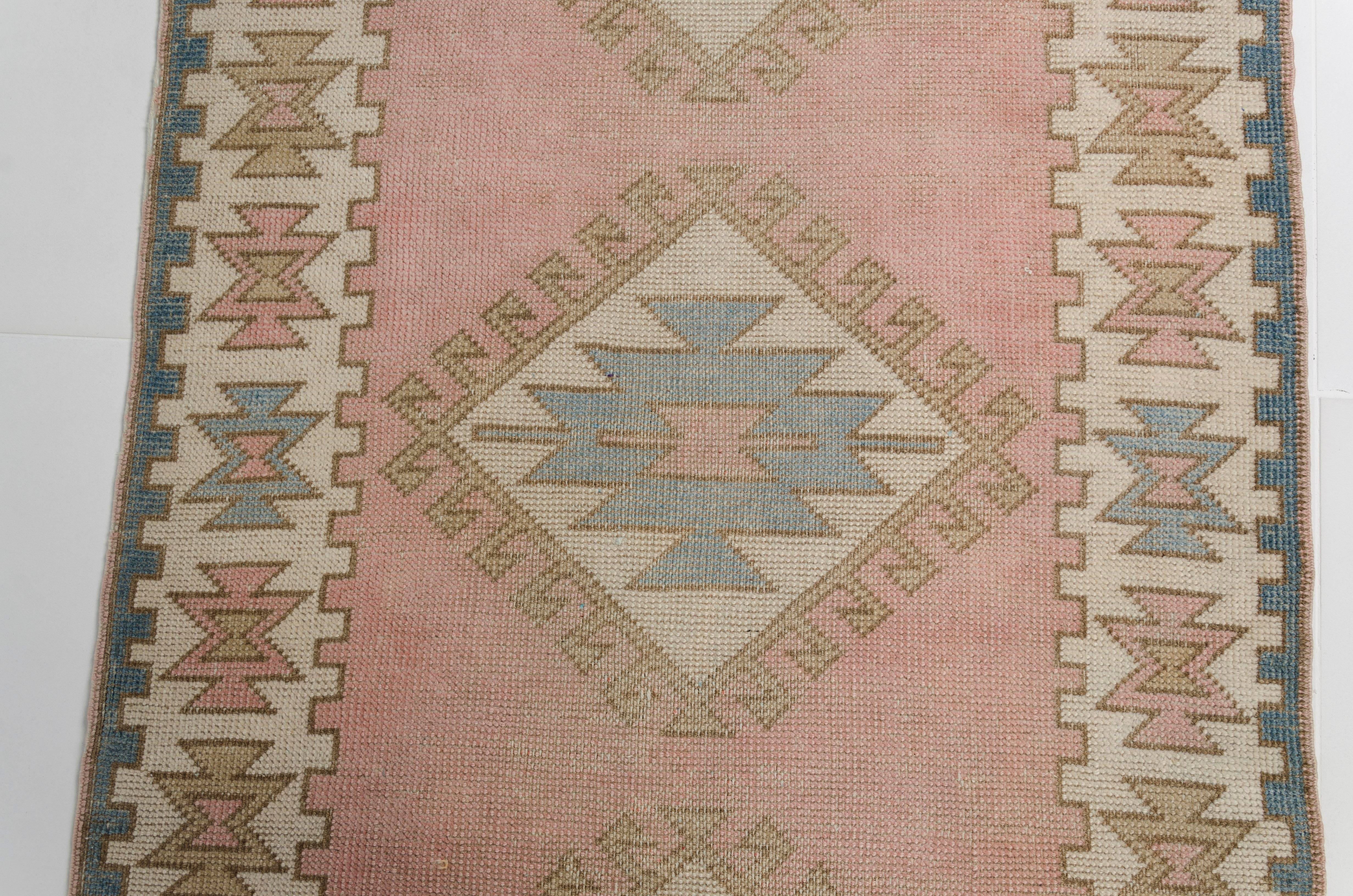 Mid 20th Century Anatolian Kitchen Decor Hallway Runner Rug