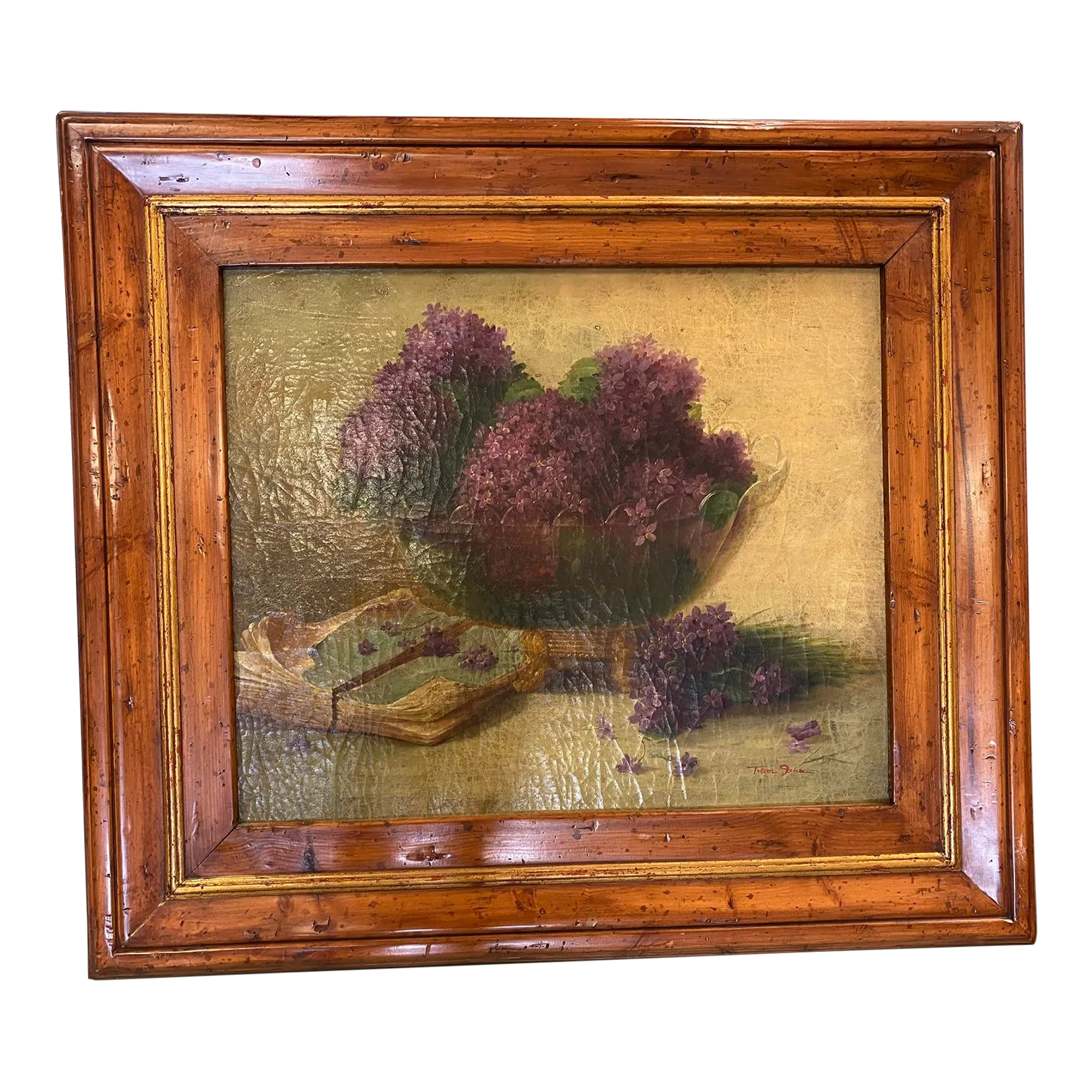 Lilac's of the Fields Vintage Oil Painting by Trevor Jank
