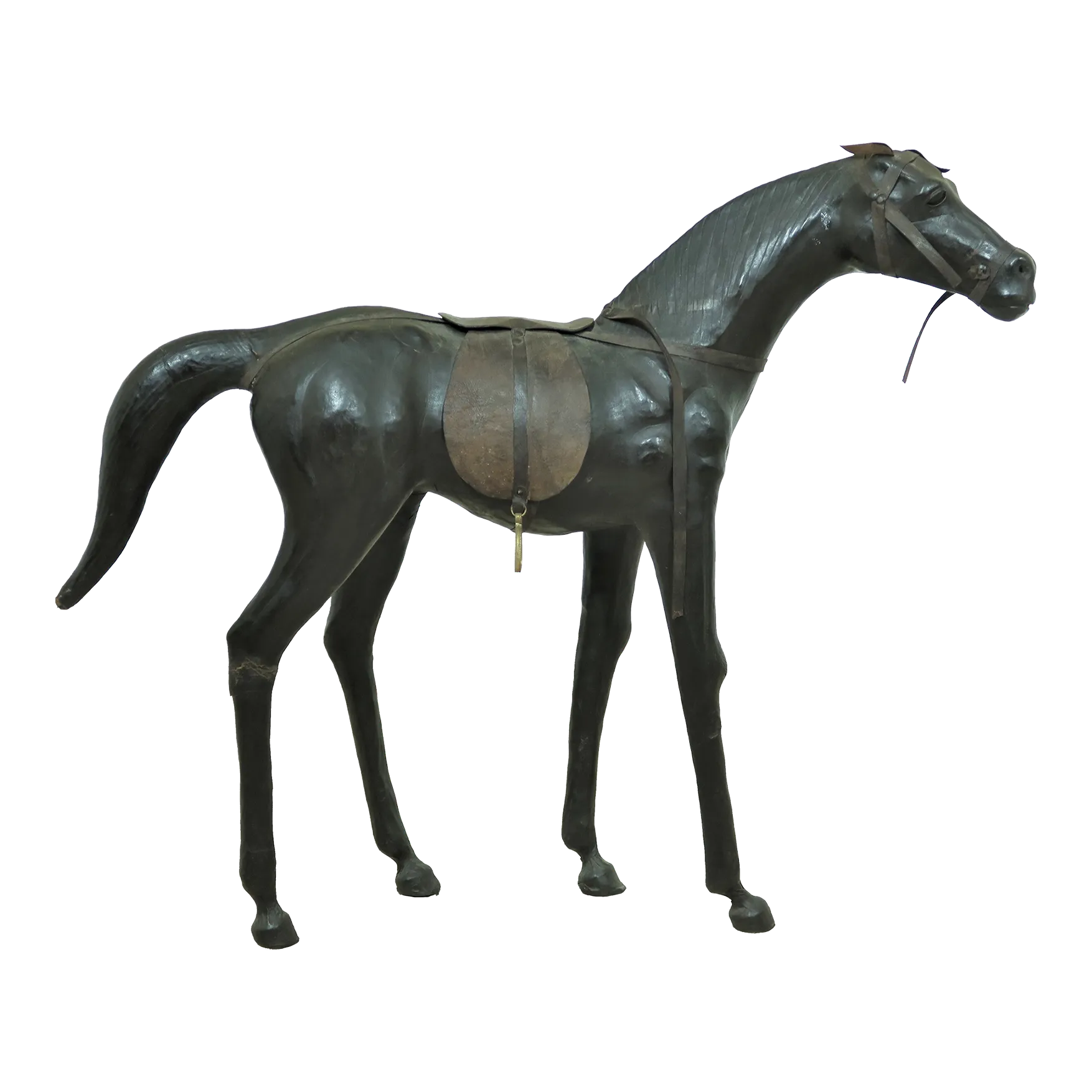 Vintage Leather Horse Equestrian Statue Chairish